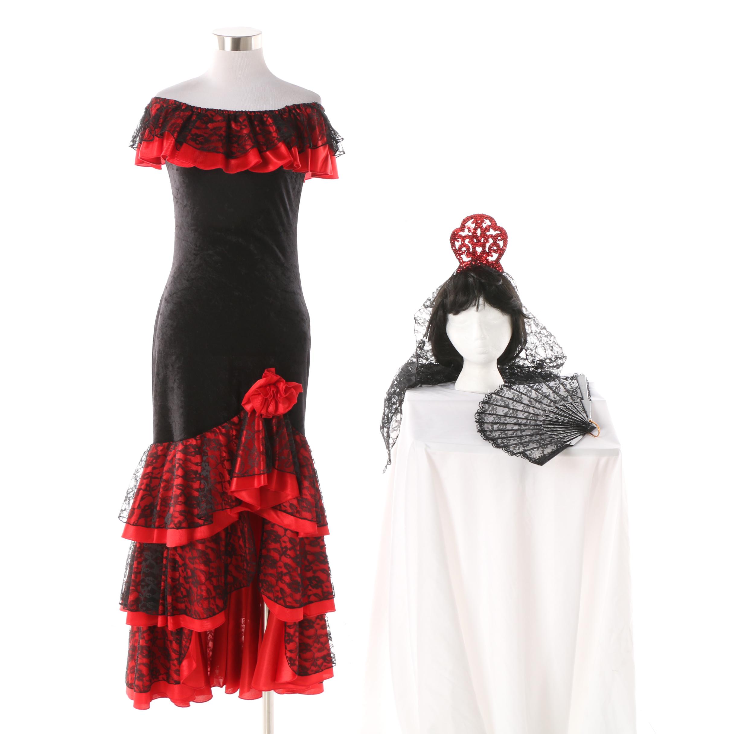 InCharacter "Senorita" Costume Set and "Renaissance Man" Black Wig