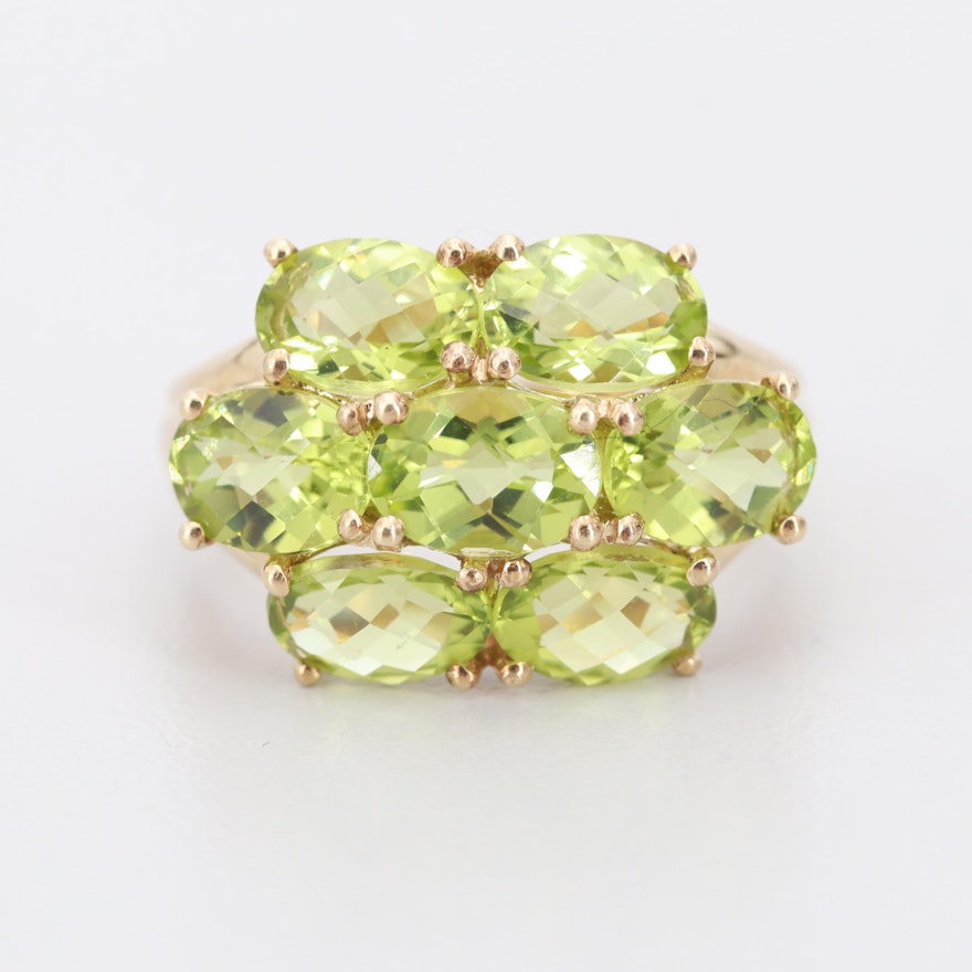 10K Yellow Gold Peridot Ring