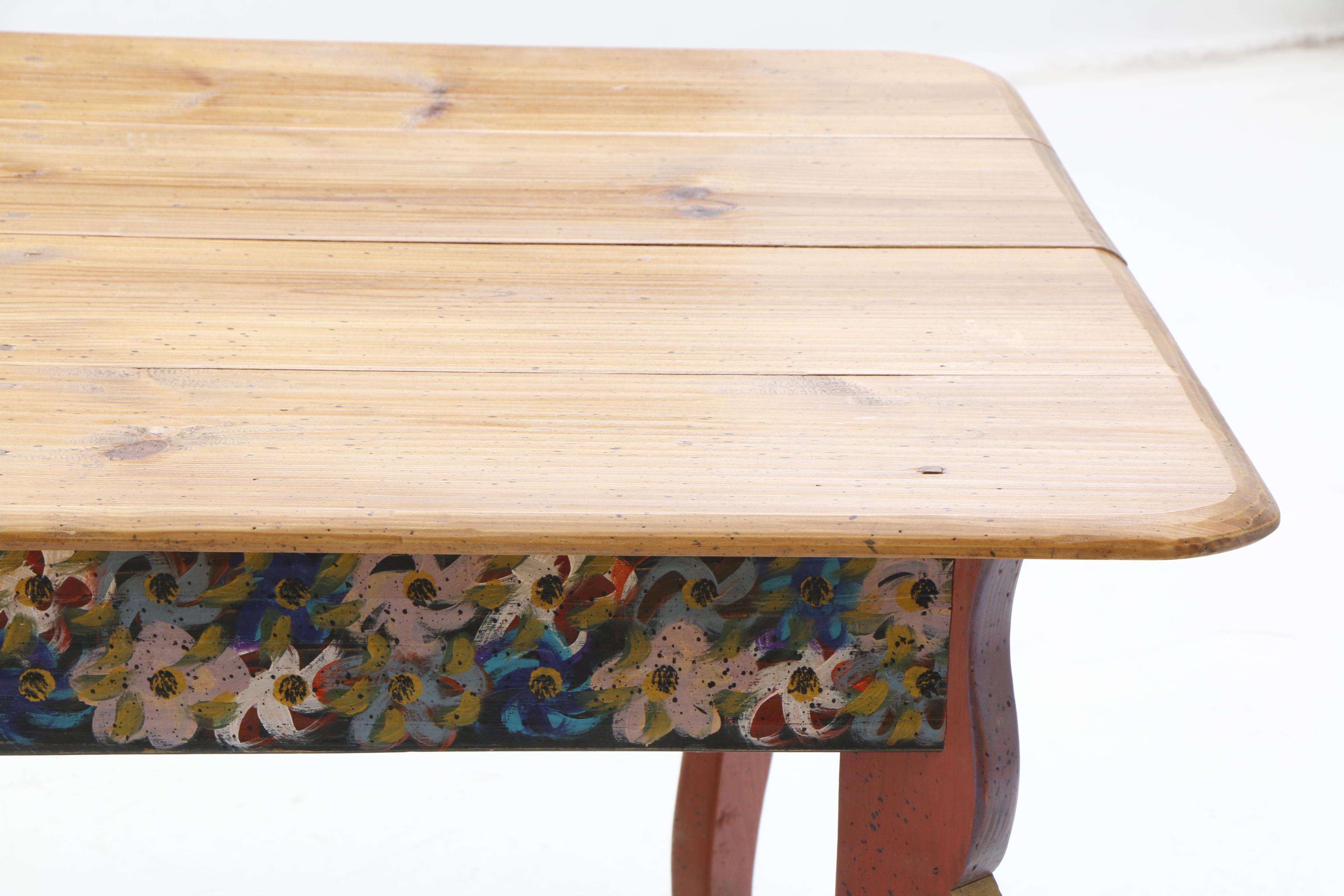 David Marsh Painted Pine Dining Table and Six Chairs