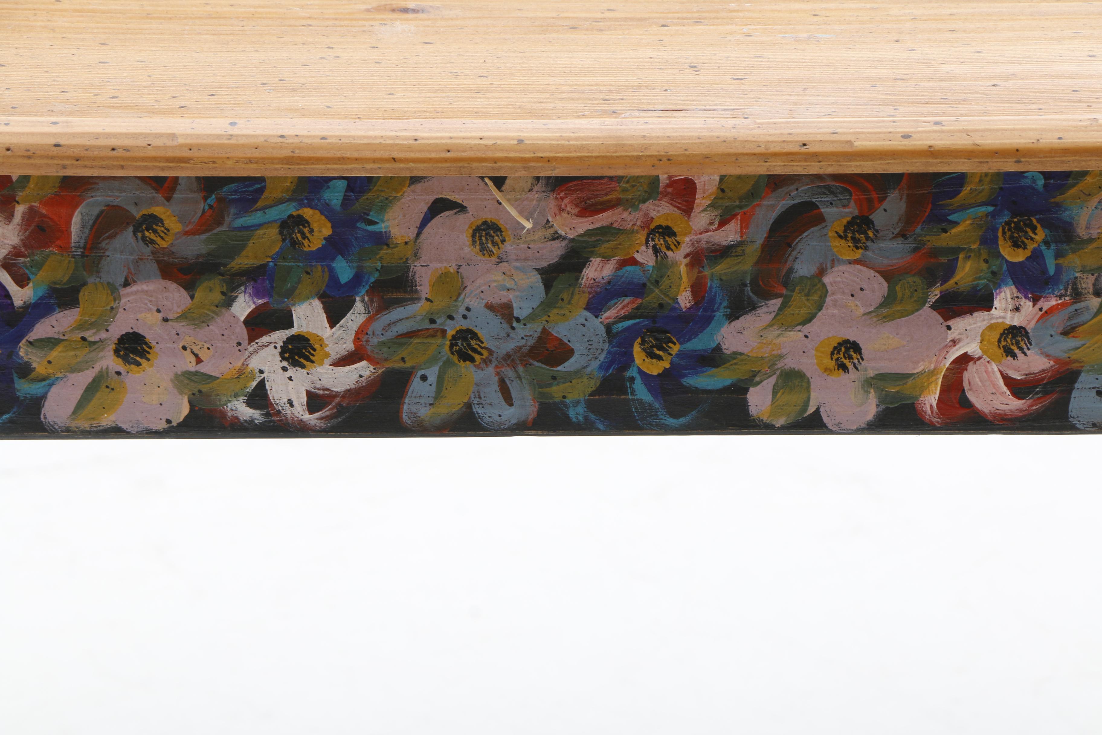 David Marsh Painted Pine Dining Table and Six Chairs