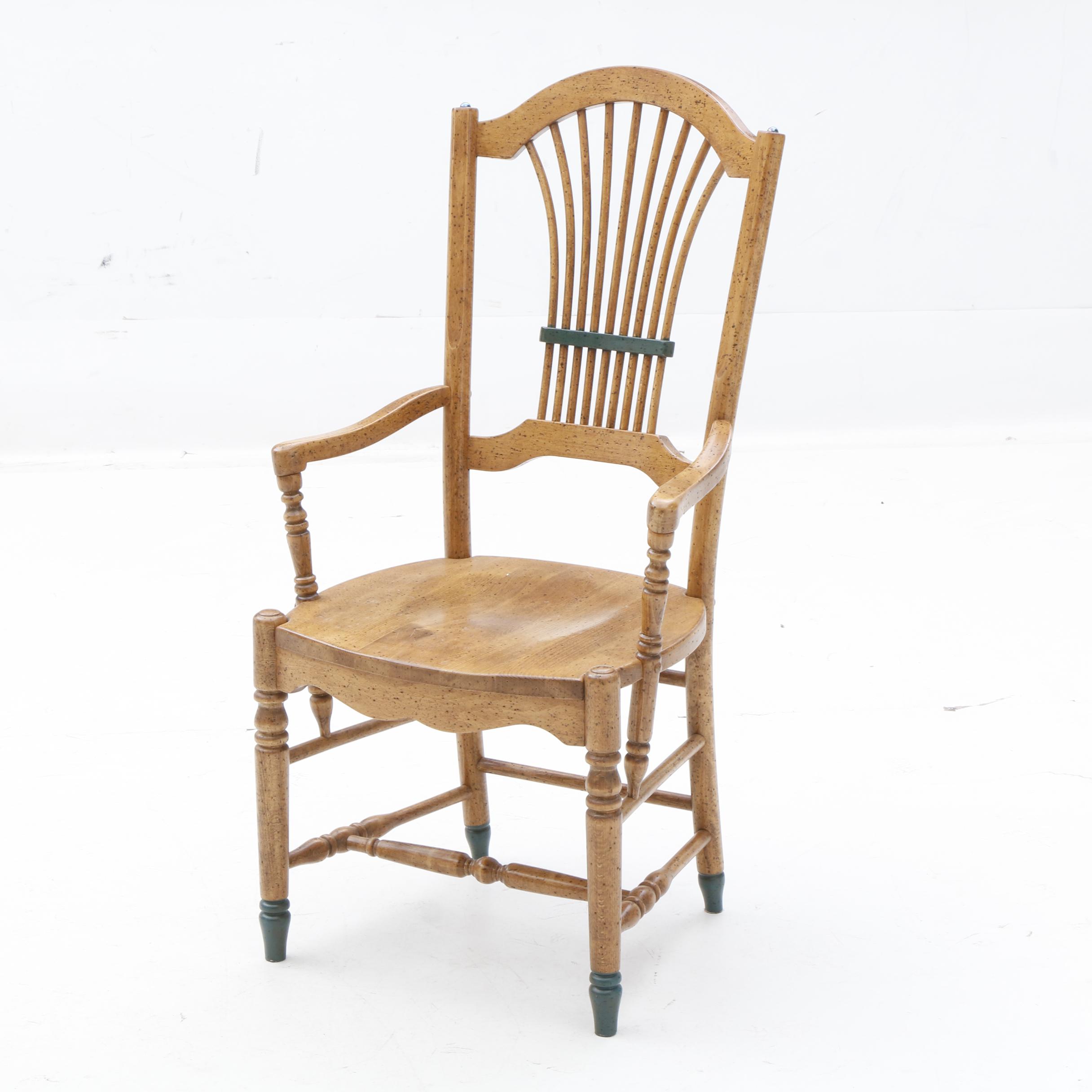 David Marsh Painted Pine Dining Table and Six Chairs