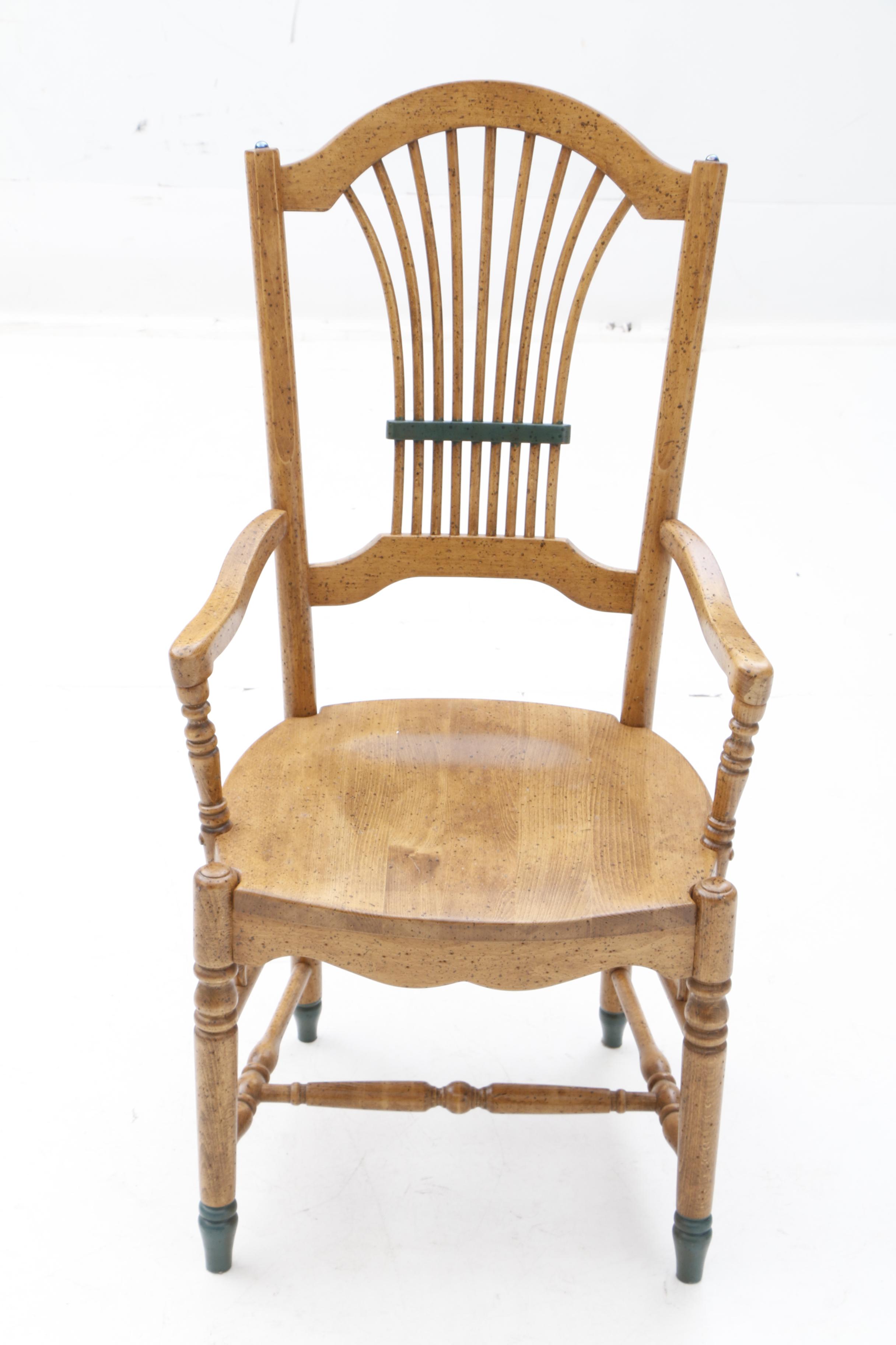 David Marsh Painted Pine Dining Table and Six Chairs