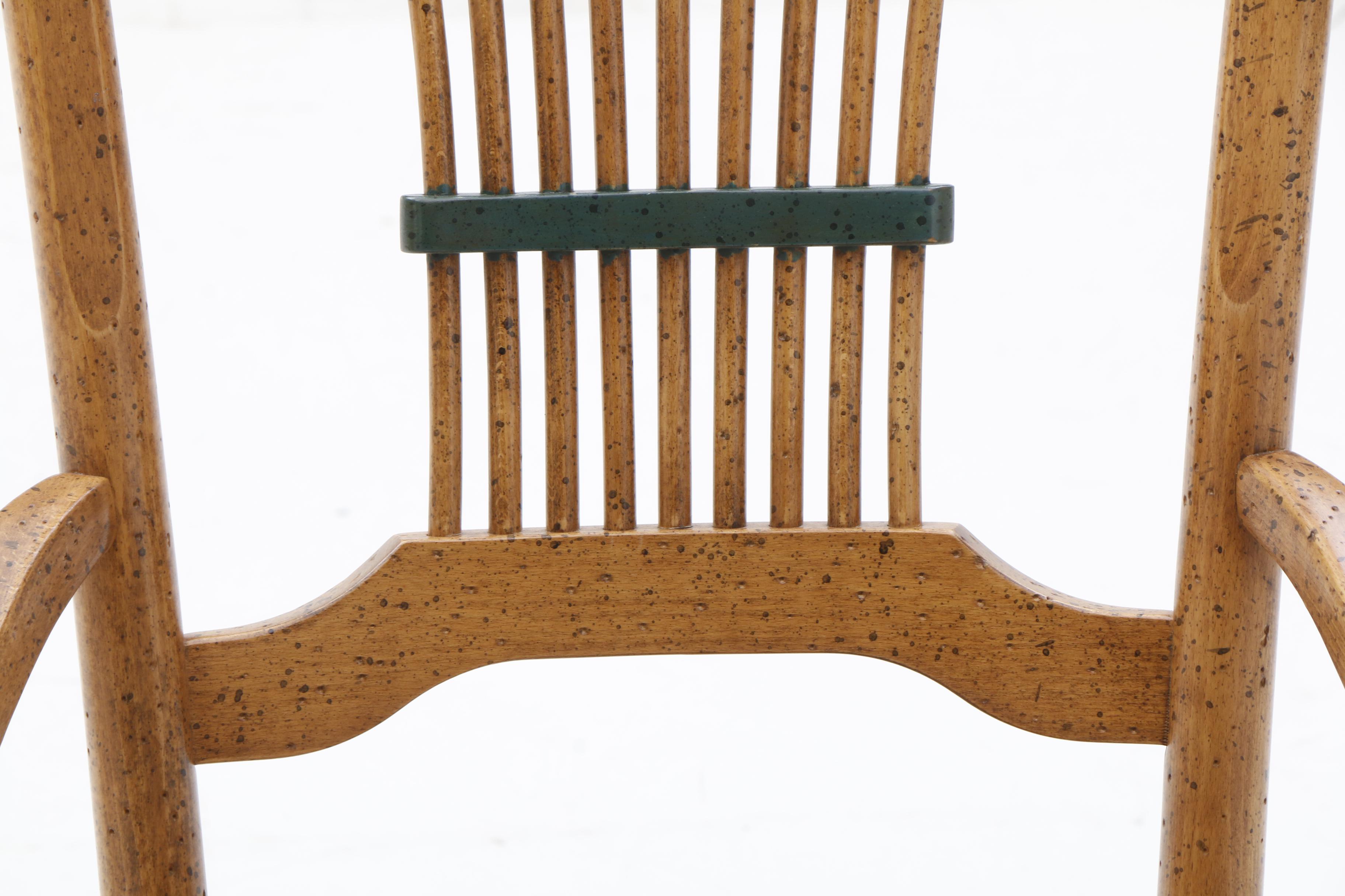 David Marsh Painted Pine Dining Table and Six Chairs