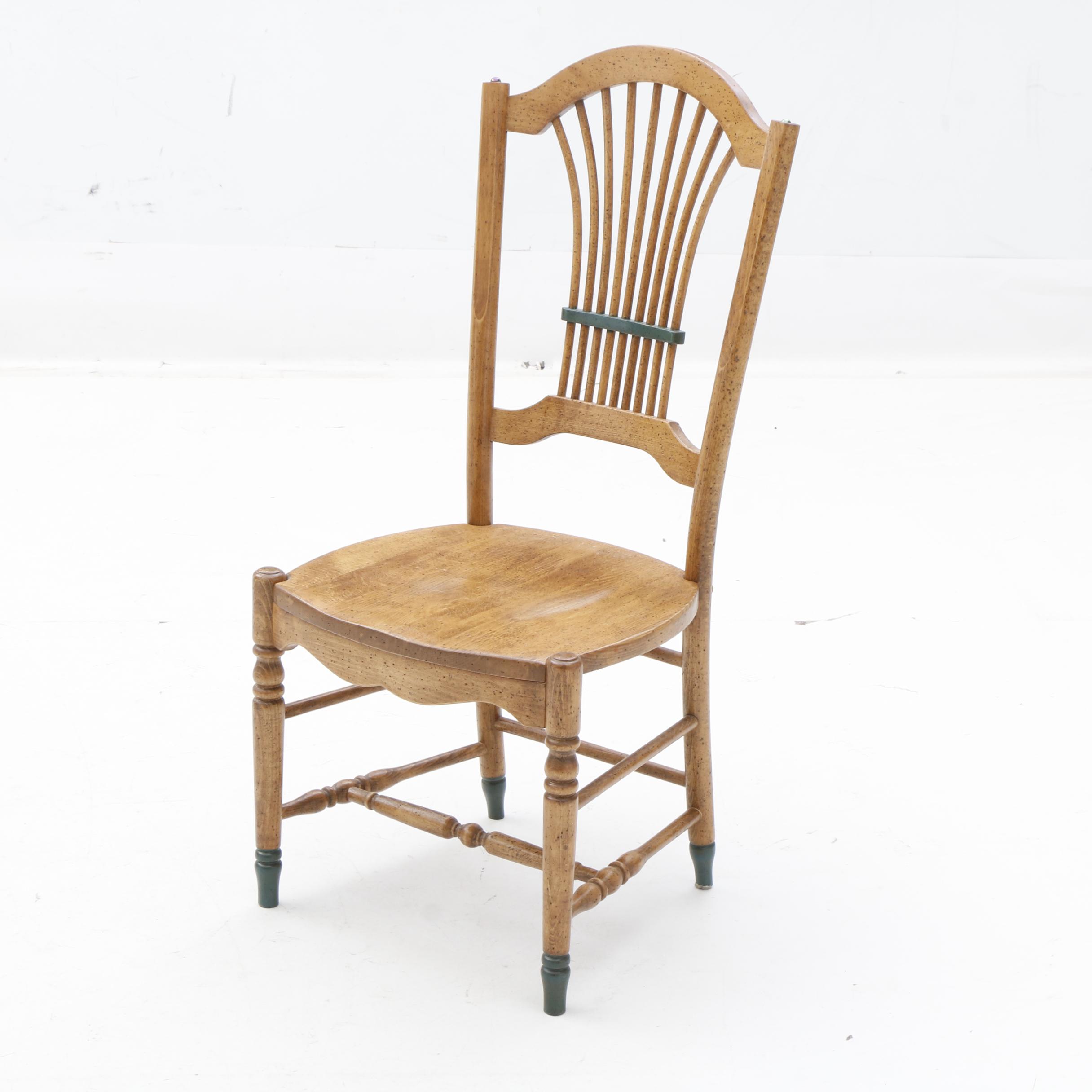 David Marsh Painted Pine Dining Table and Six Chairs