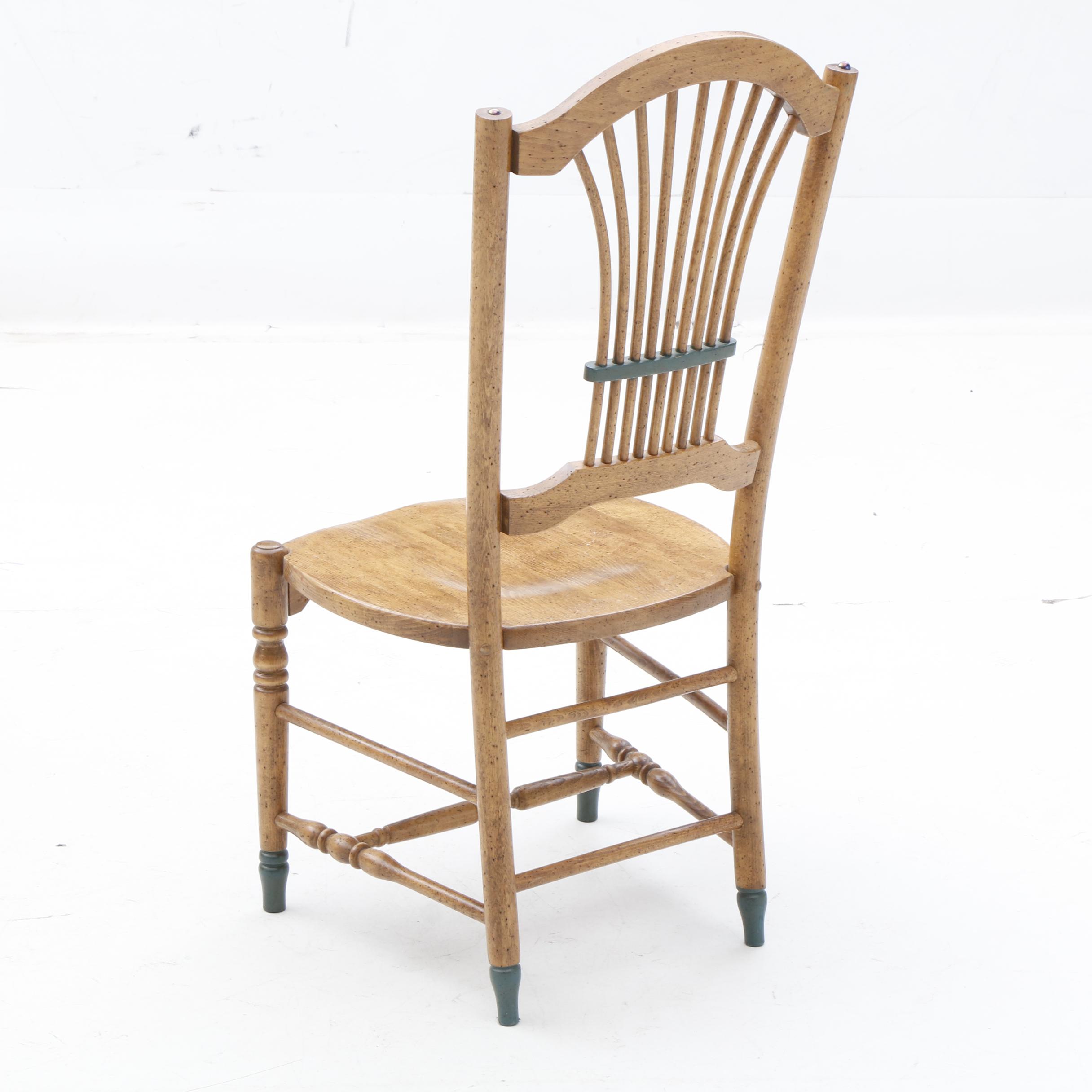 David Marsh Painted Pine Dining Table and Six Chairs