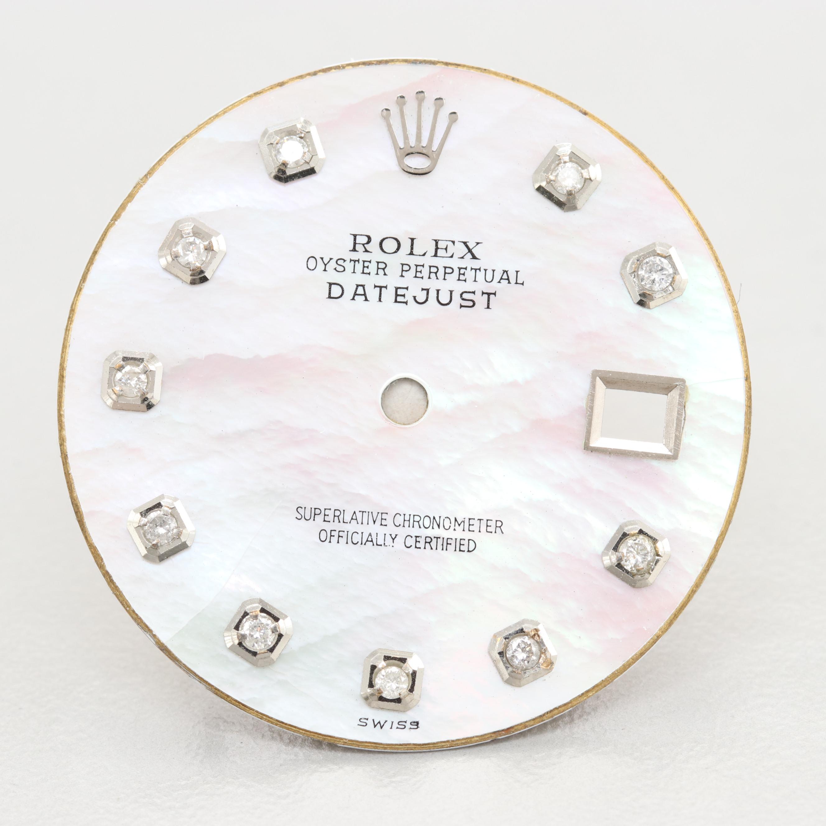 Rolex Mother of Pearl and Diamond Aftermarket Dial