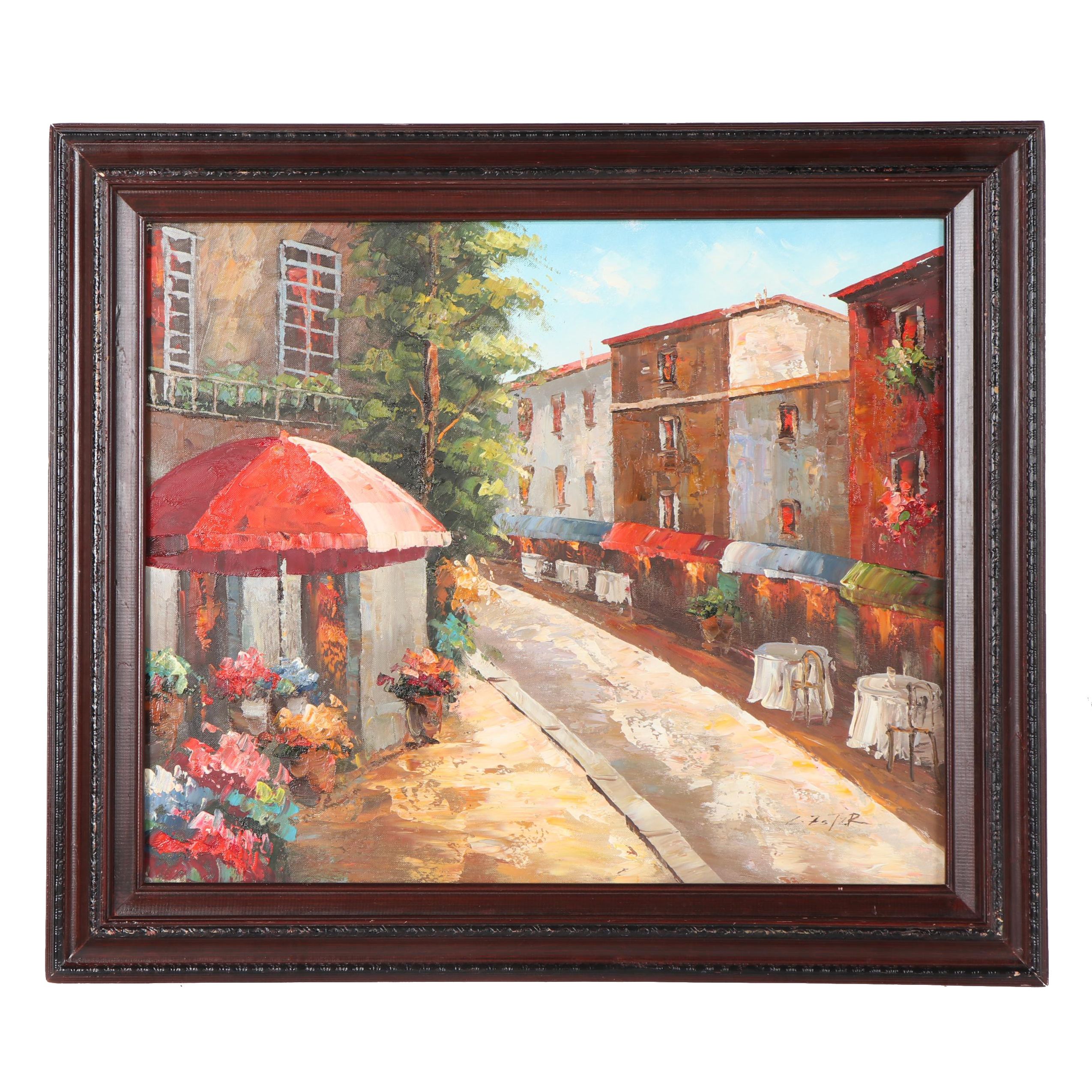 Street Scene Oil Painting