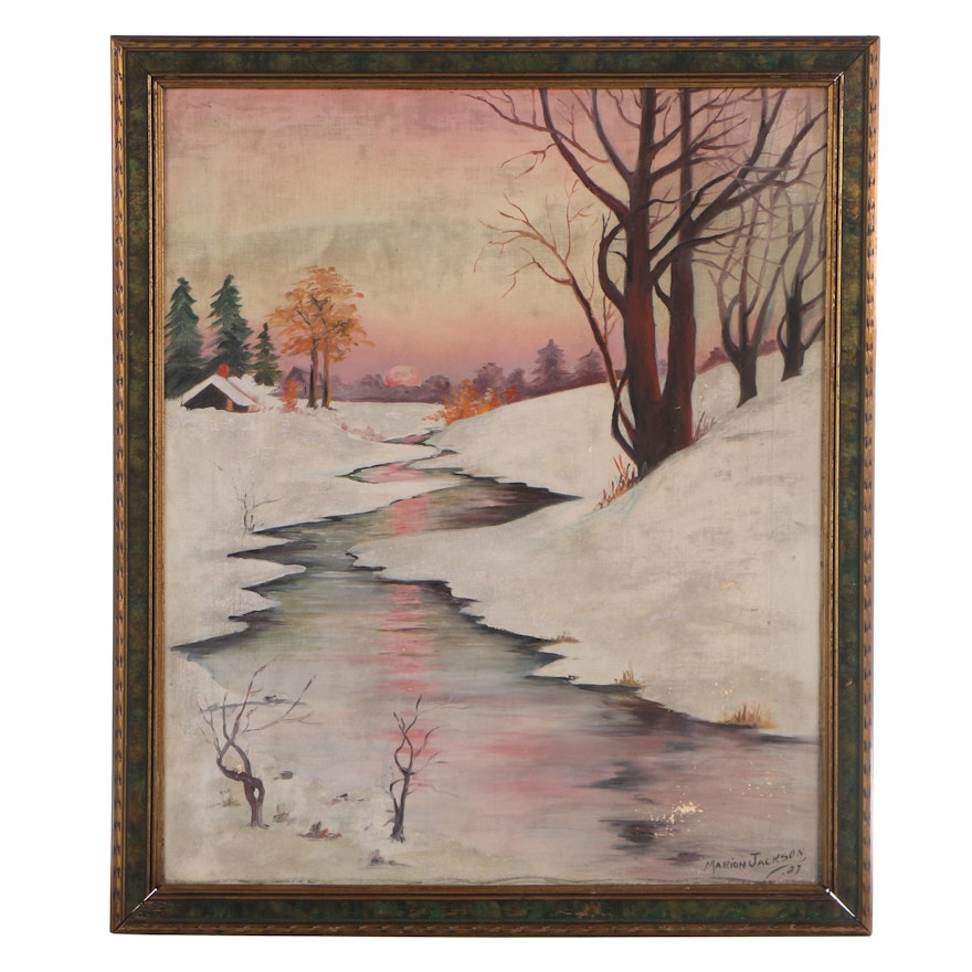 Marion Jackson Winter Landscape Oil Painting