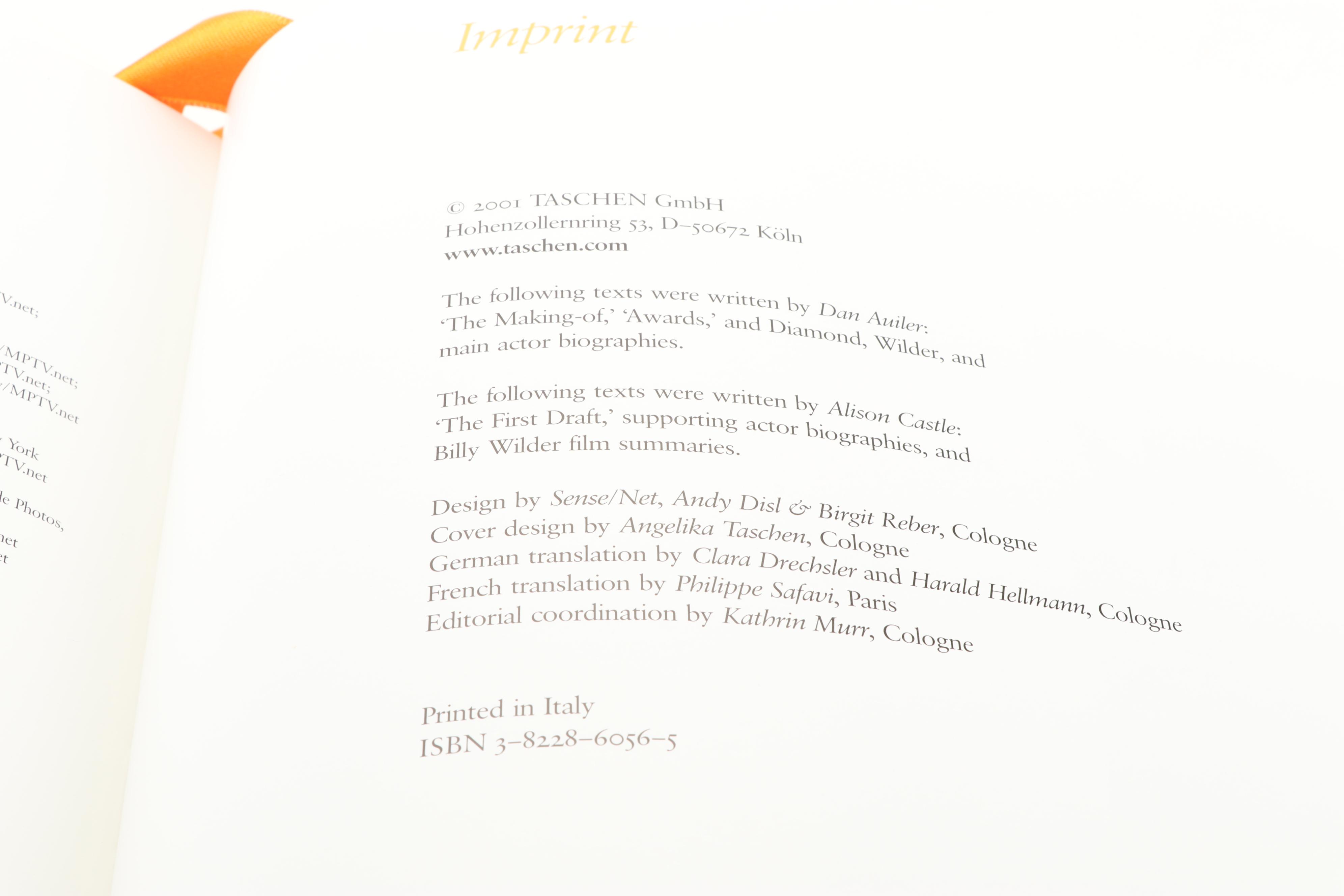 2001 "Some Like It Hot" by Billy Wilder with Facsimile Prompt Book