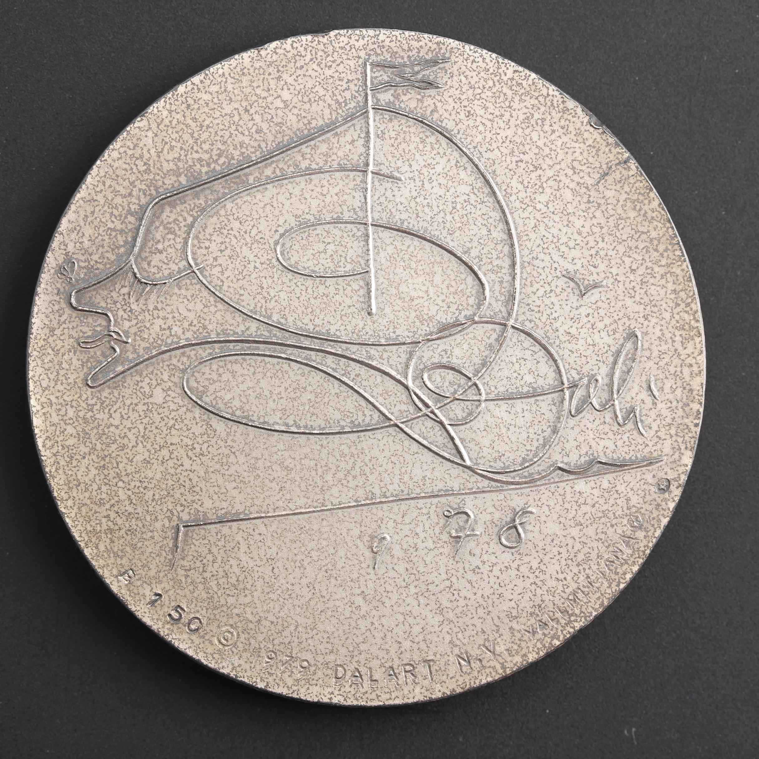 1979 Salvador Dali "The Four Seasons" 4-Piece Silver Medallion Set