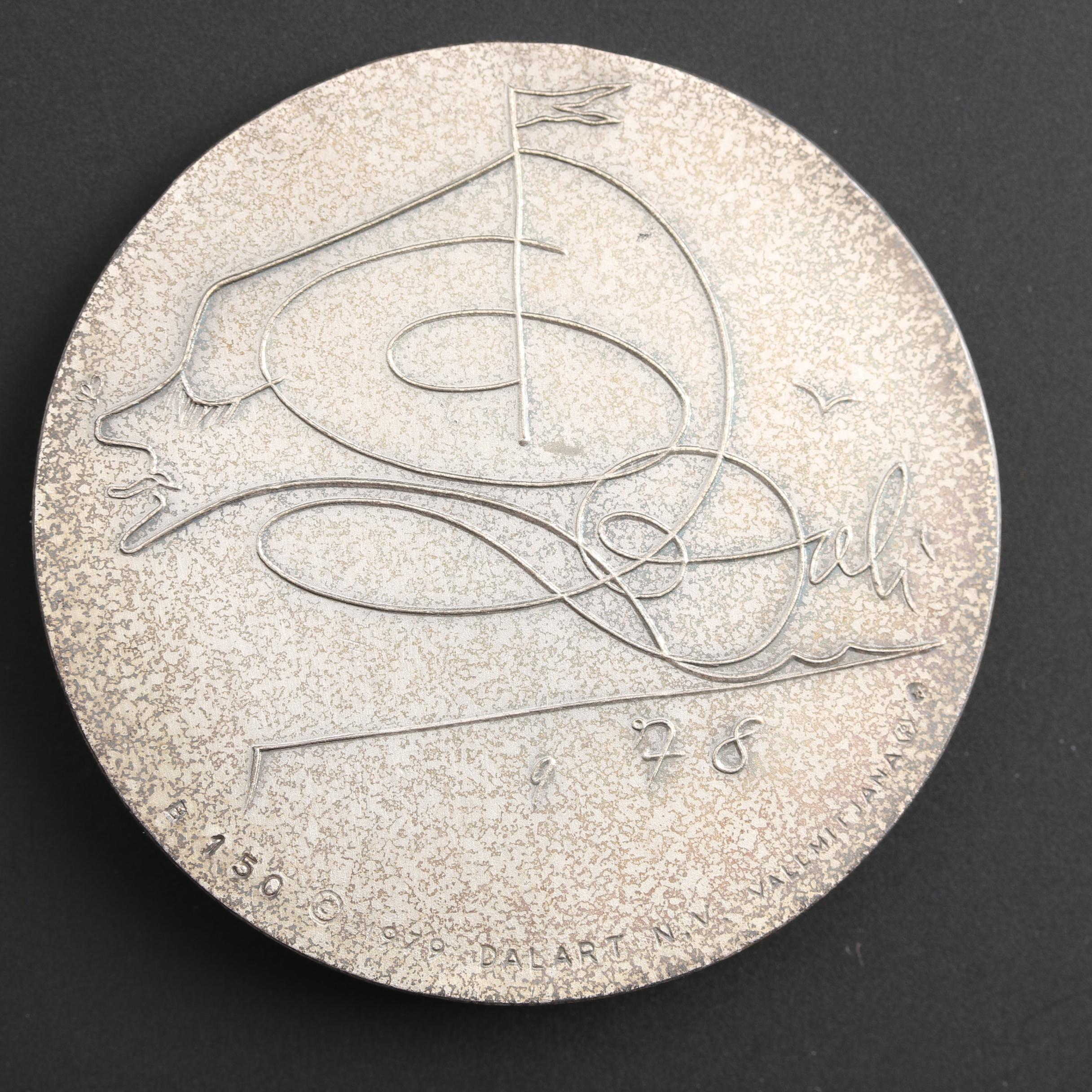 1979 Salvador Dali "The Four Seasons" 4-Piece Silver Medallion Set