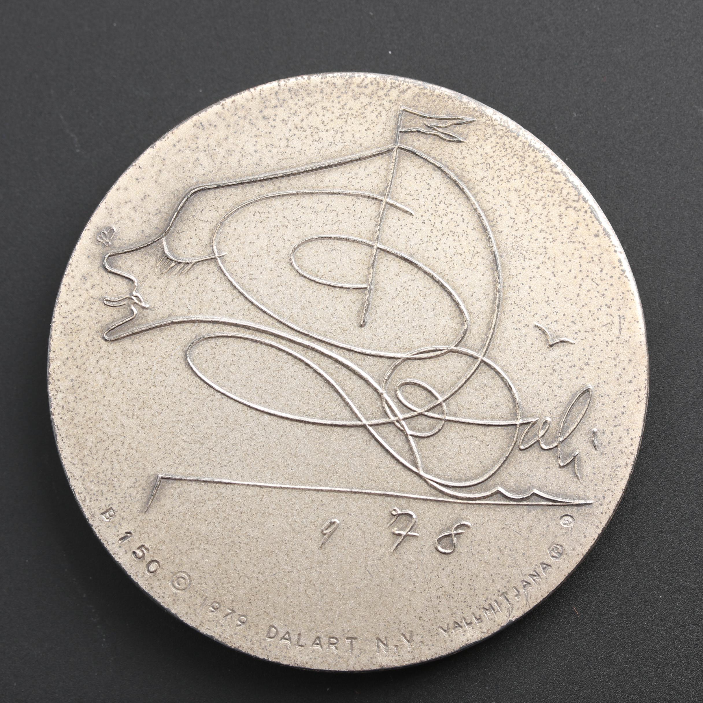 1979 Salvador Dali "The Four Seasons" 4-Piece Silver Medallion Set