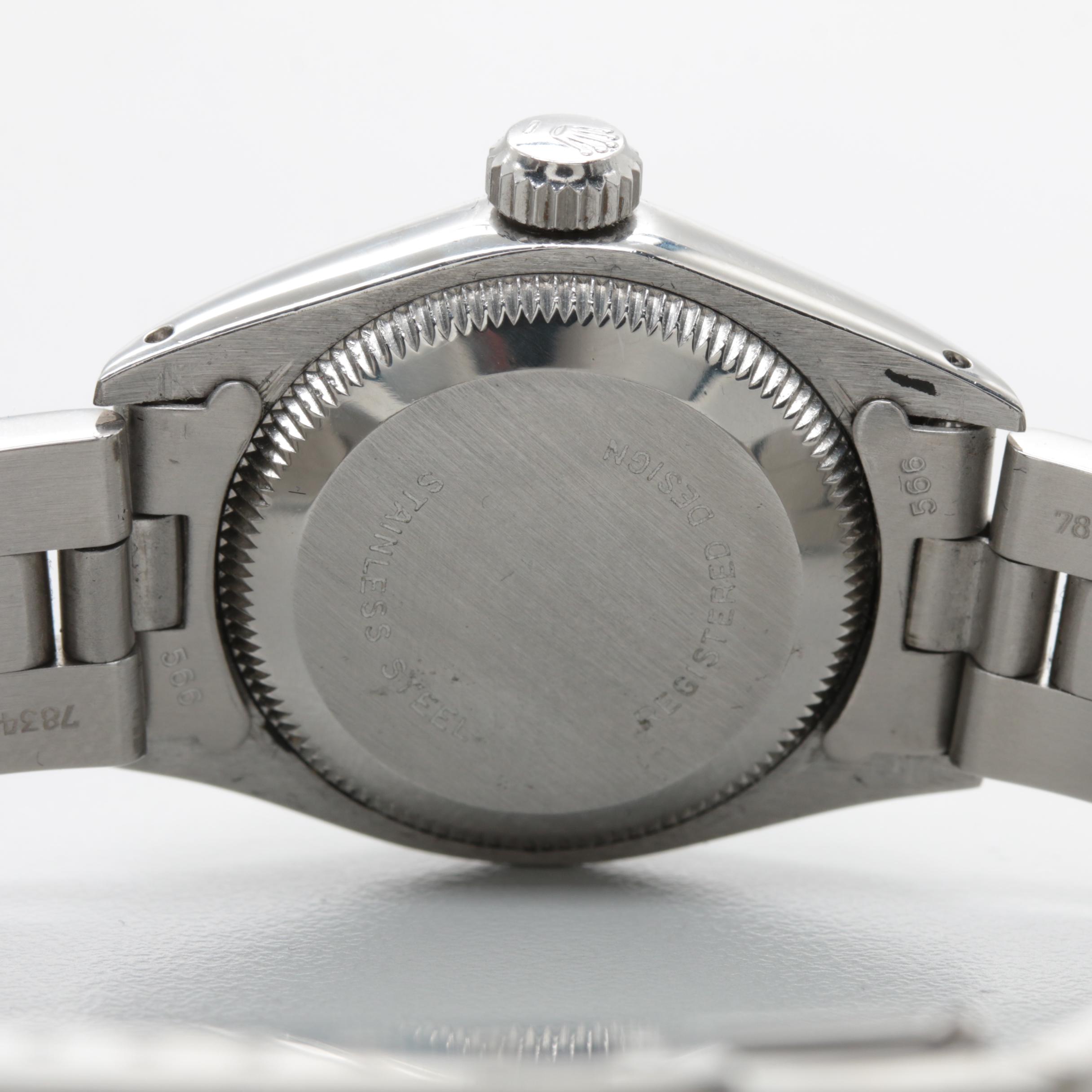 Rolex Oyster Perpetual Stainless Steel Blue Dial Watch, Circa 1981