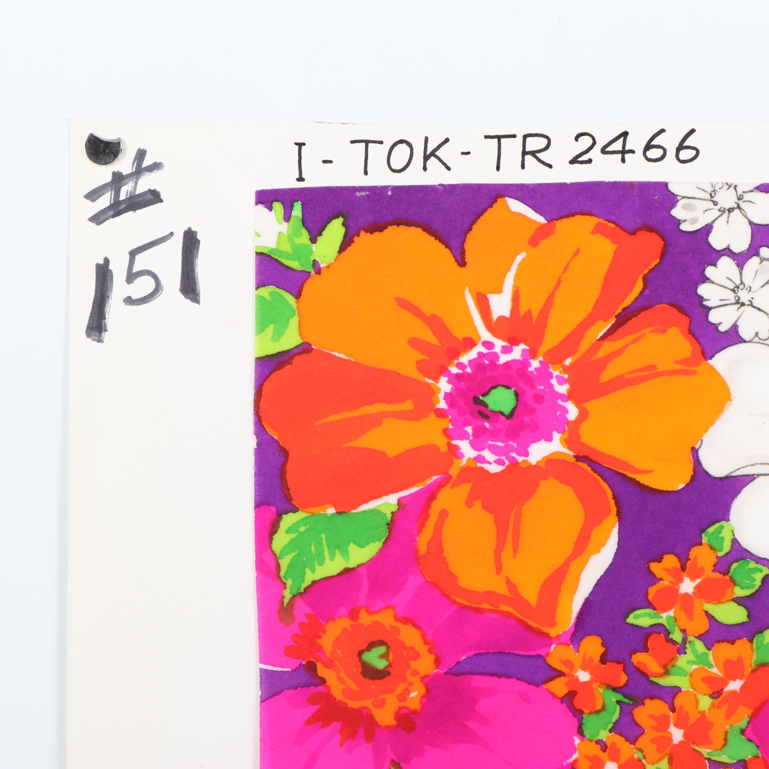 Marubeni, Kanebo, and T.C.D.C Gouache and Watercolor Textile Pattern Designs