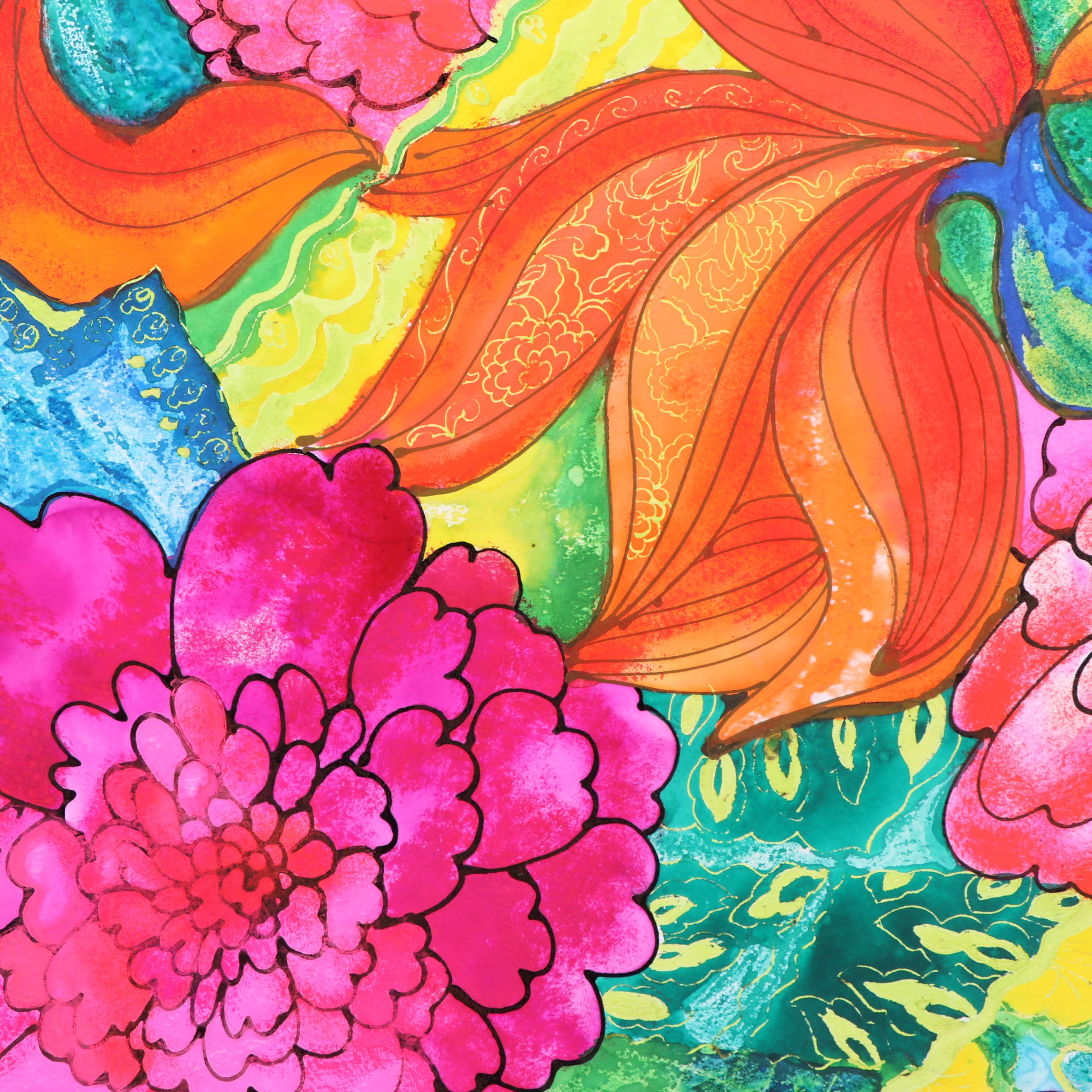 Marubeni, Kanebo, and T.C.D.C Gouache and Watercolor Textile Pattern Designs