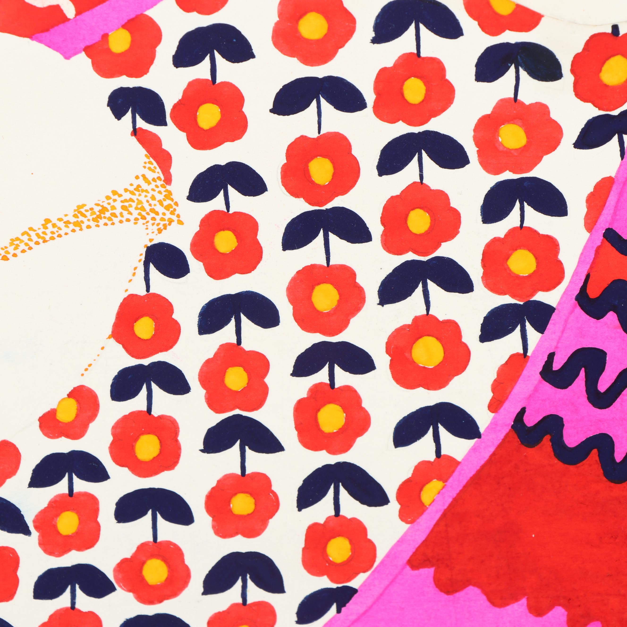 Marubeni, Kanebo, and T.C.D.C Gouache and Watercolor Textile Pattern Designs