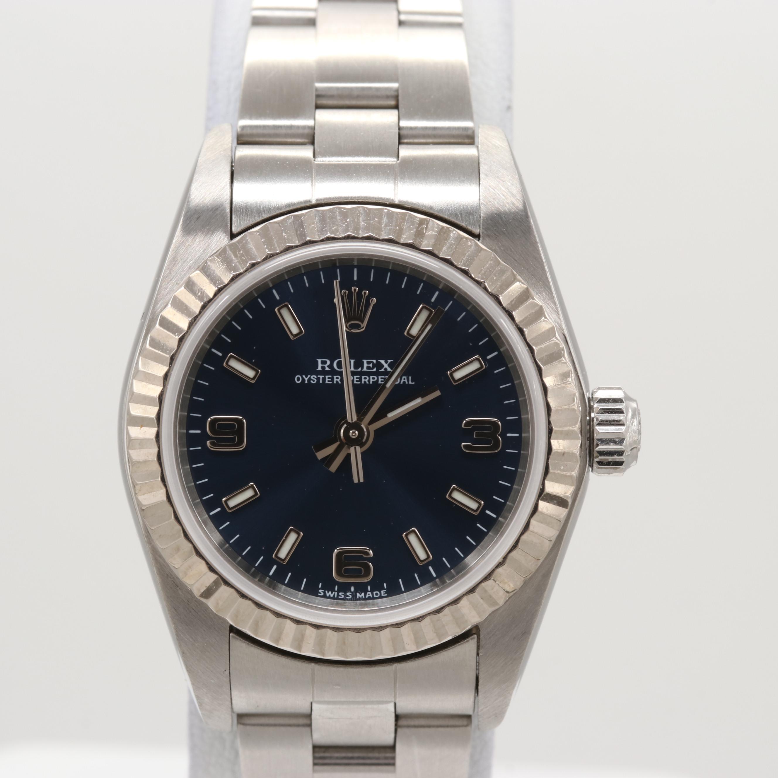 Rolex Oyster Perpetual Stainless Steel and 18K White Gold Watch, 2002