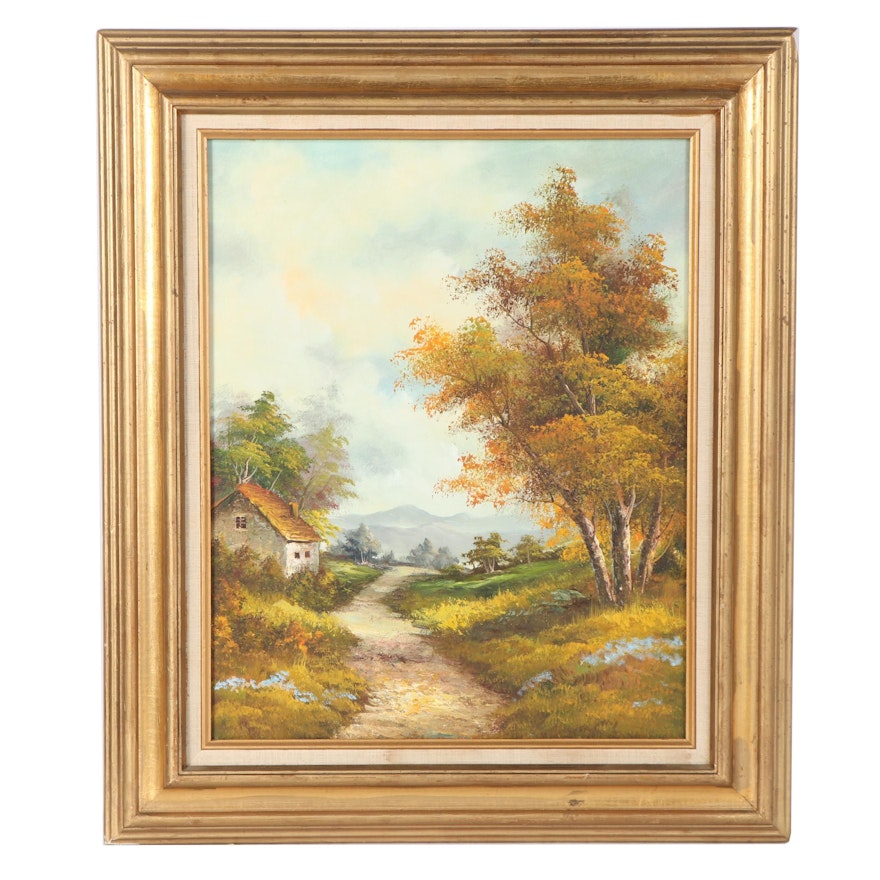 Oil Painting of Rural Landscape
