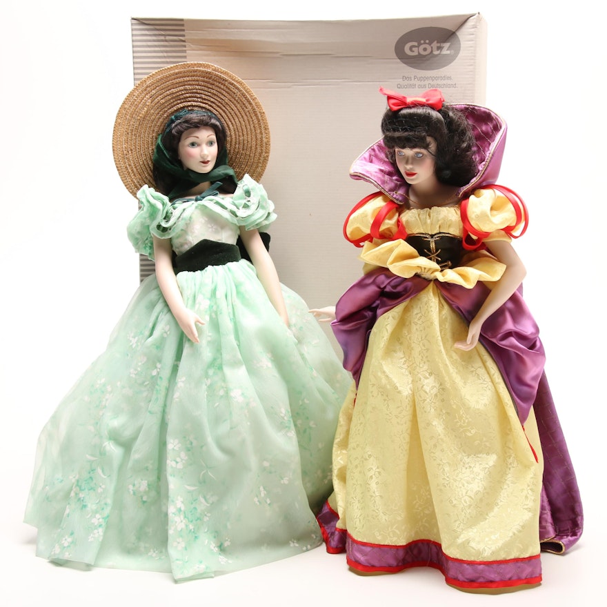 Franklin Heirloom Collection "Snow White" and "Scarlet O'Hara" Dolls