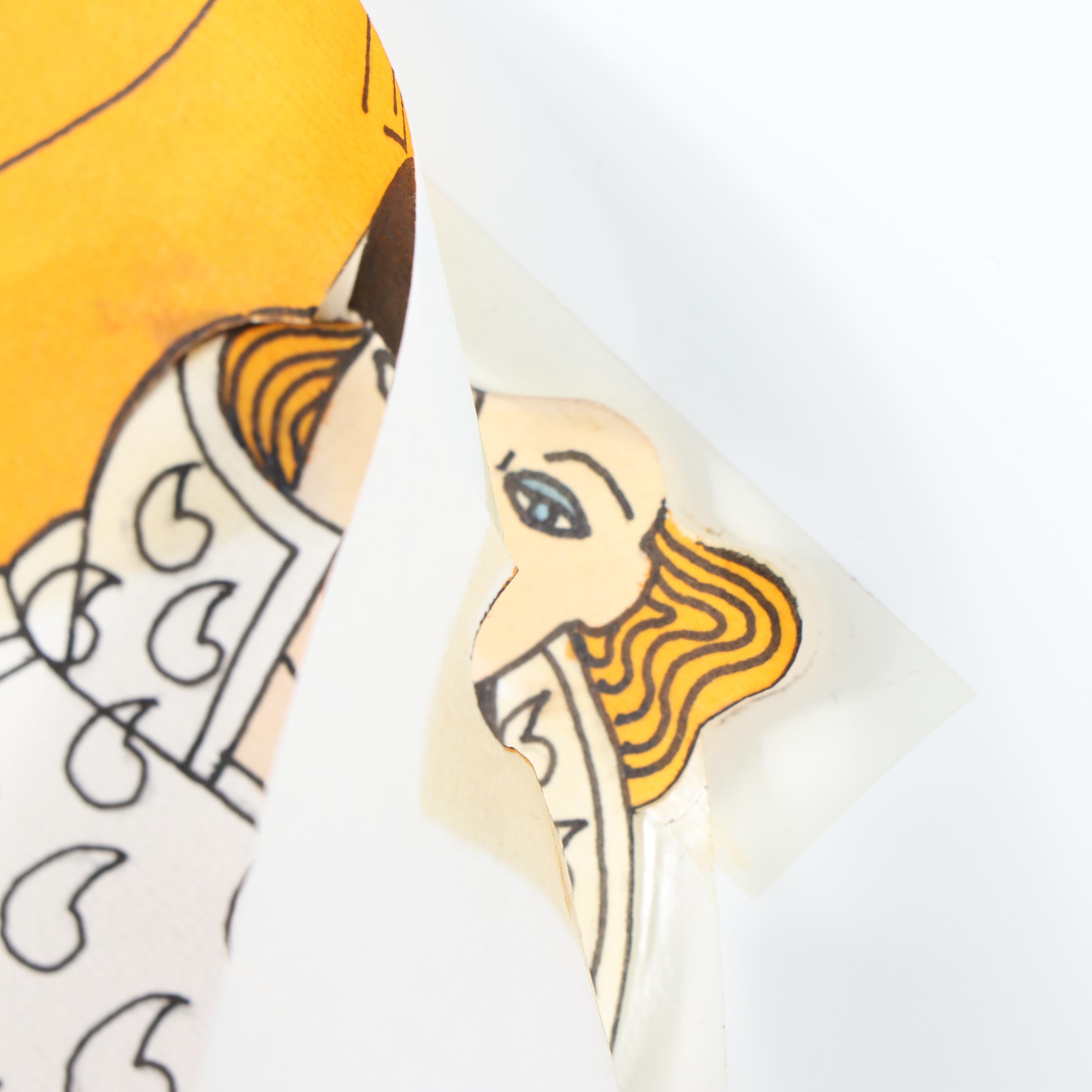 Marubeni Corporation Watercolor Figural Textile Design Proof