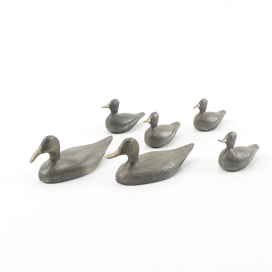 Utexiqual Pewter Duck Decoy Figurines