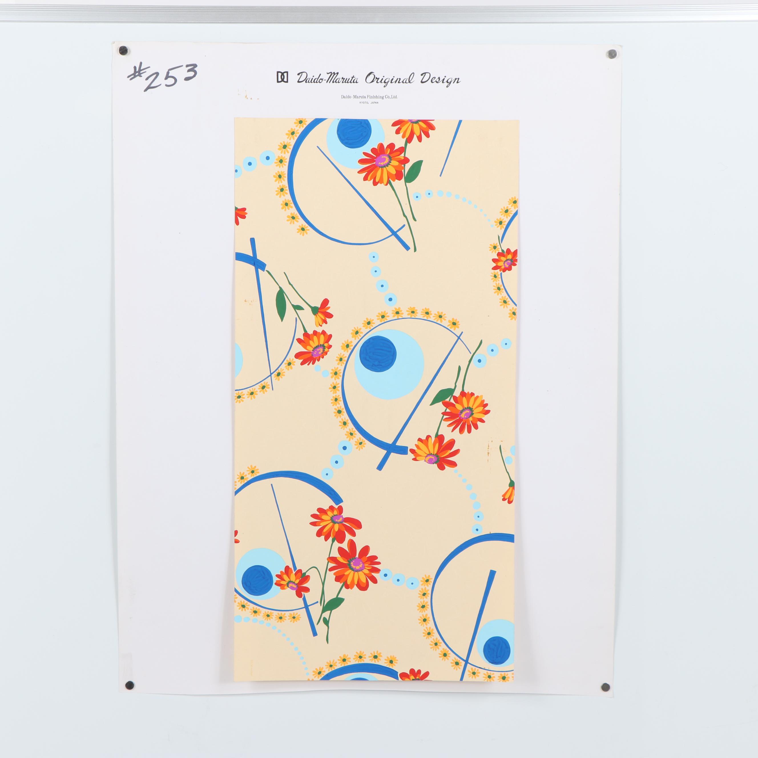 Daido-Maruta Gouache Painted Textile Design Proofs