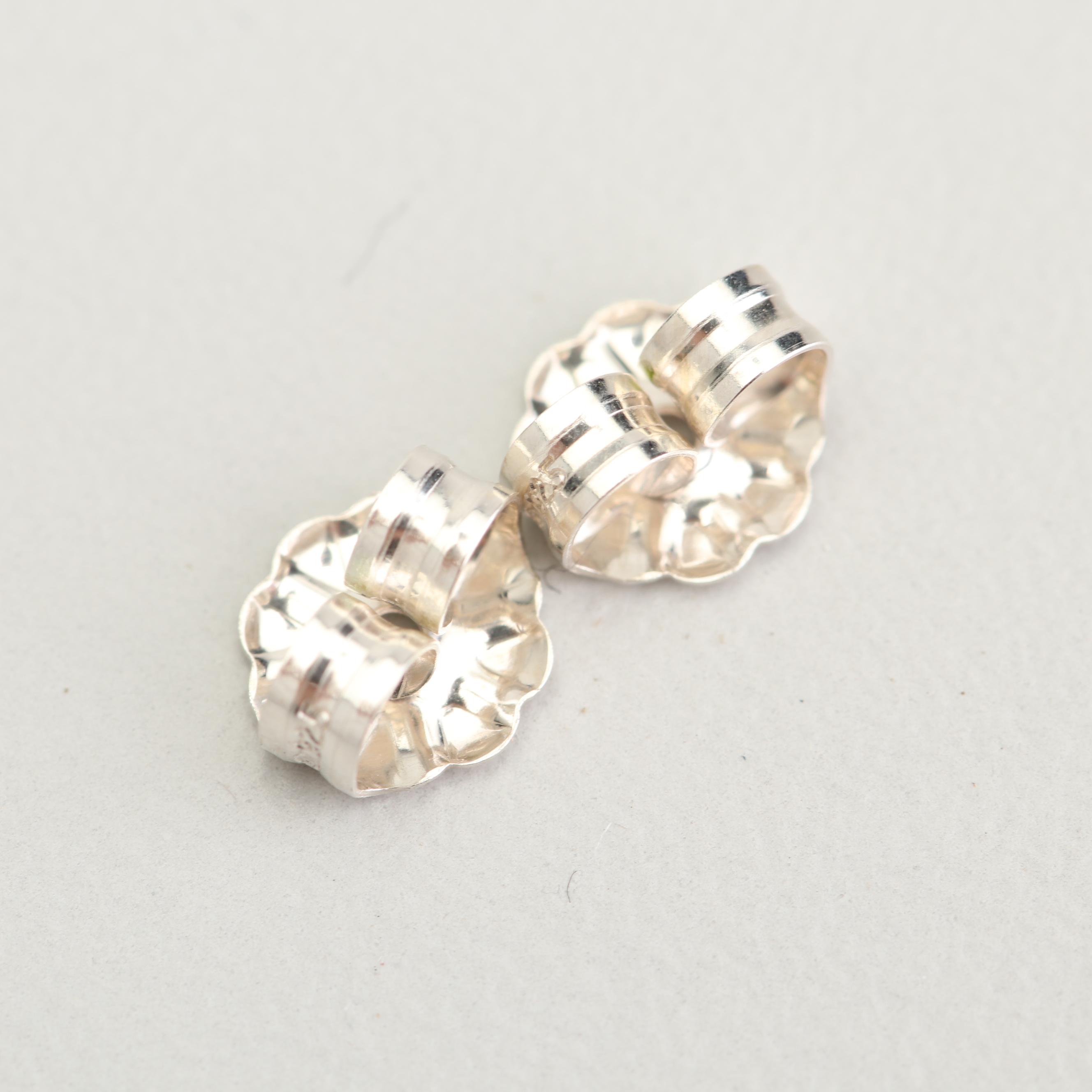 Sterling Silver 8.04 CTW Black Diamond Stud Earrings