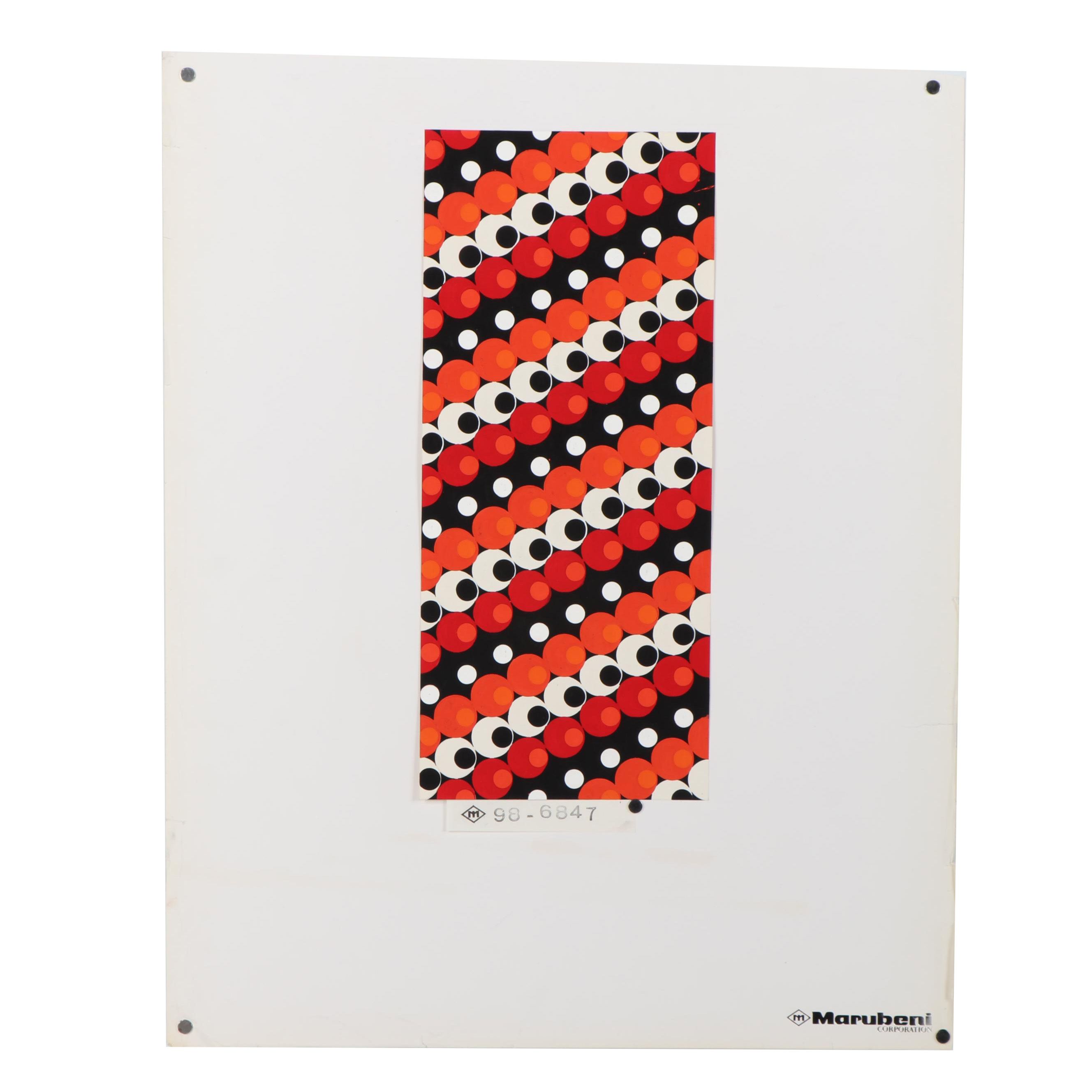 Marubeni Acrylic Painted Textile Design Proof