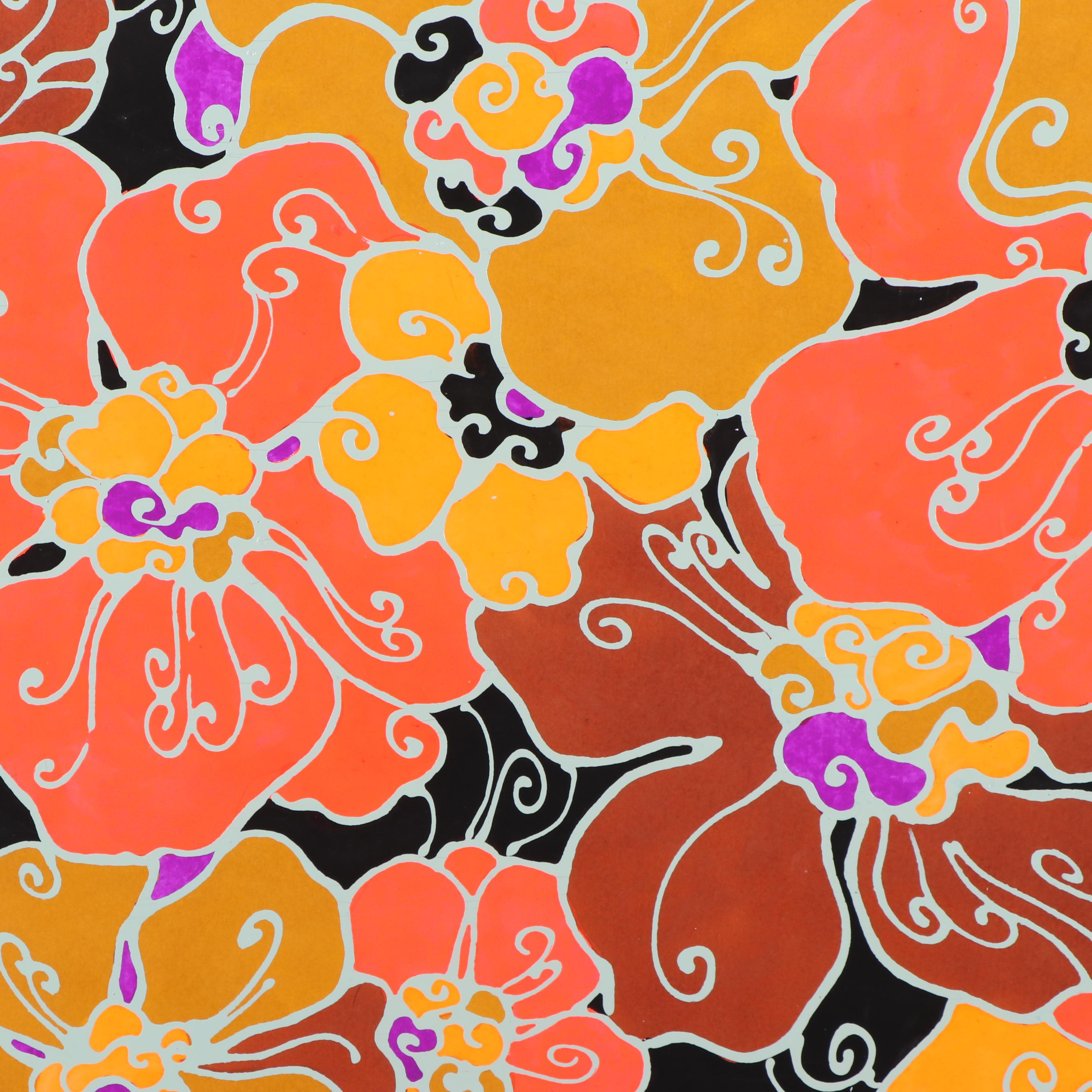 Tokai Gouache Painted Textile Pattern Design
