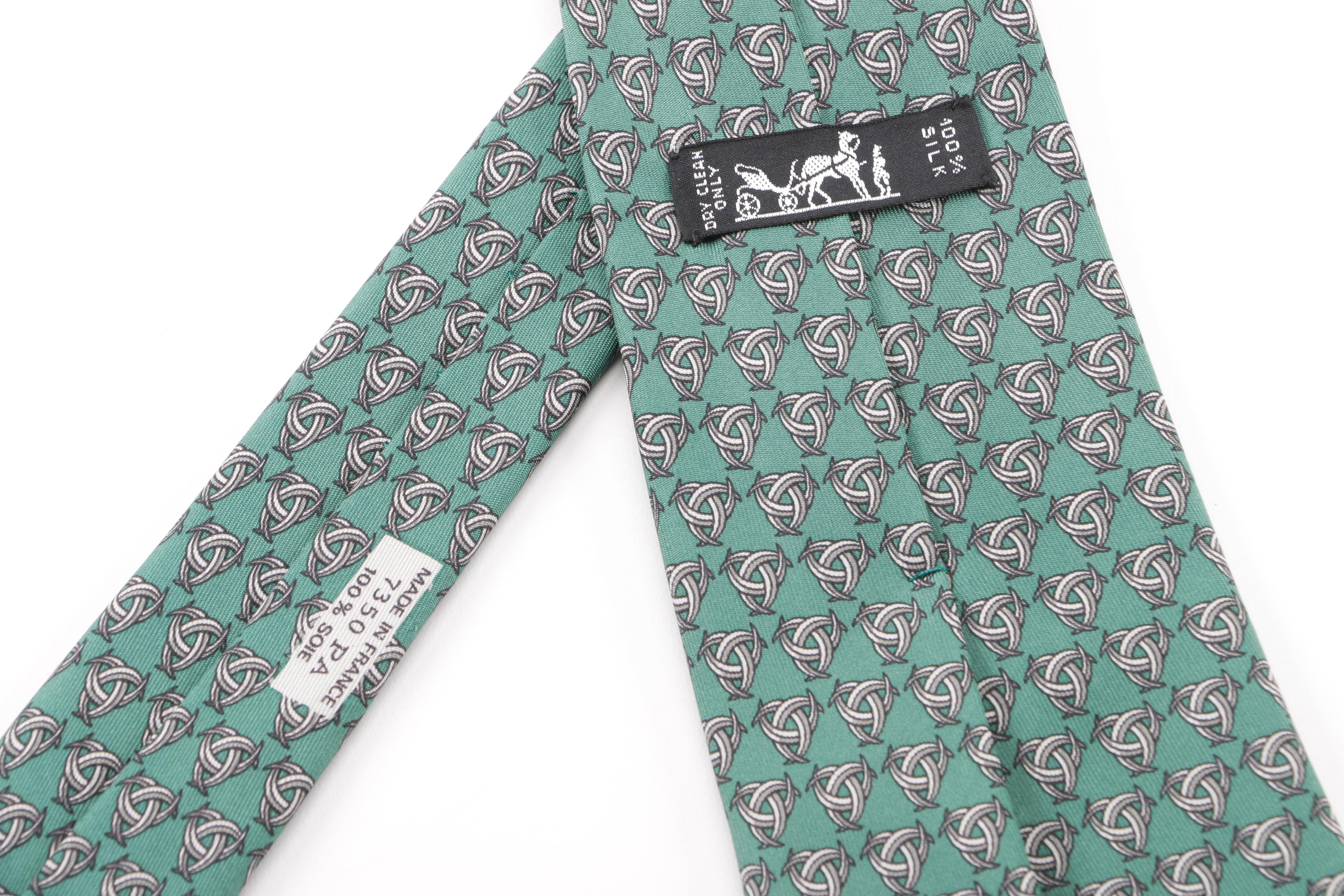 Hermès Paris Celtic Knot Silk Necktie