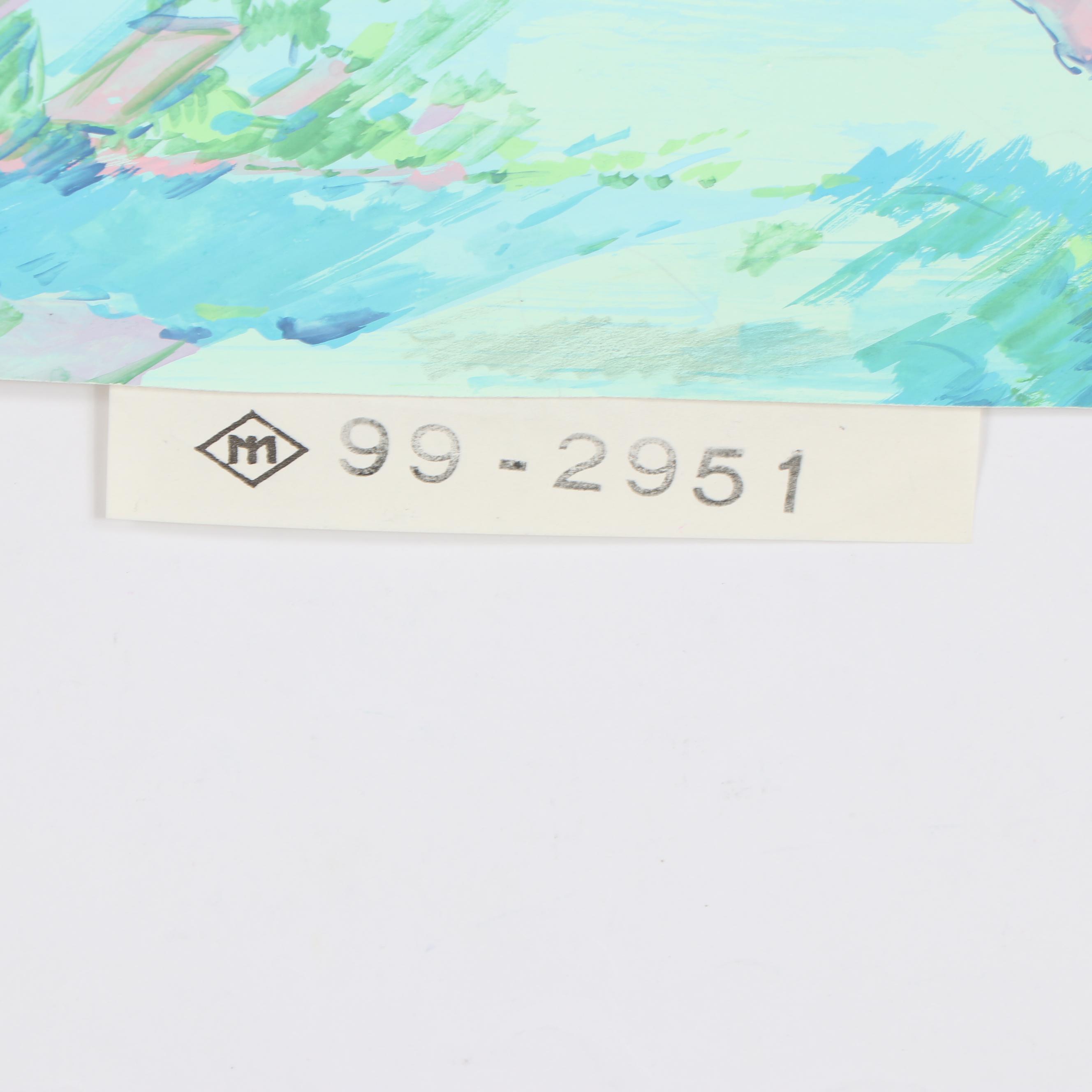 Marubeni Gouache Landscape Textile Design Proofs