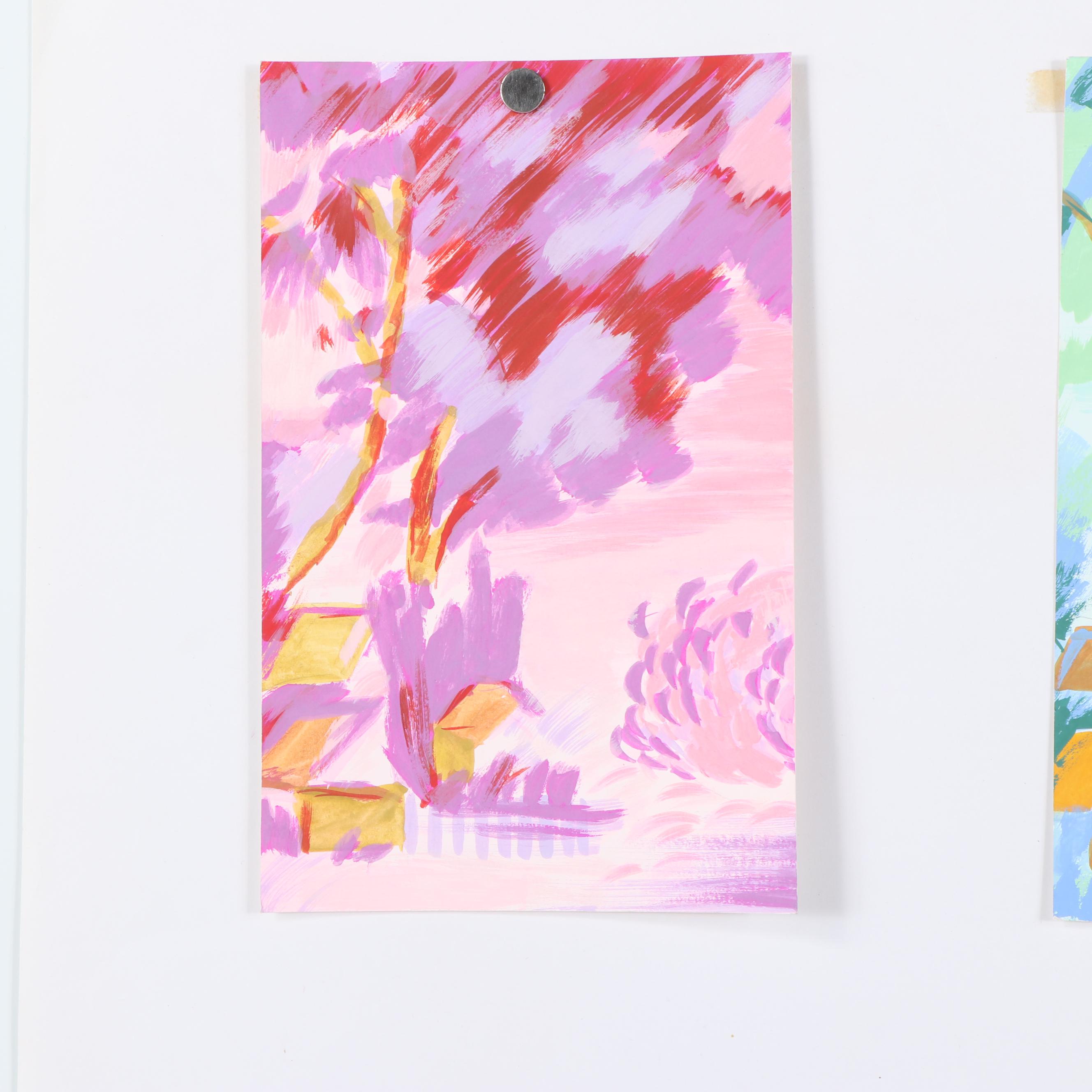 Marubeni Gouache Landscape Textile Design Proofs