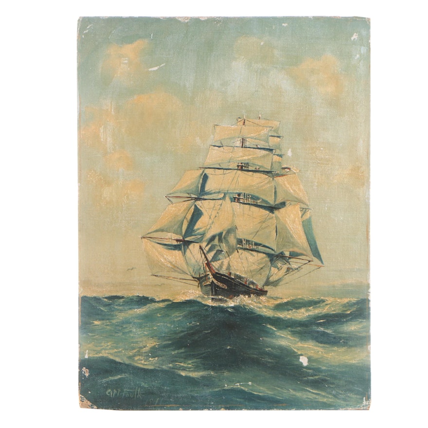 Captain Bayard Foulke Nautical Oil Painting