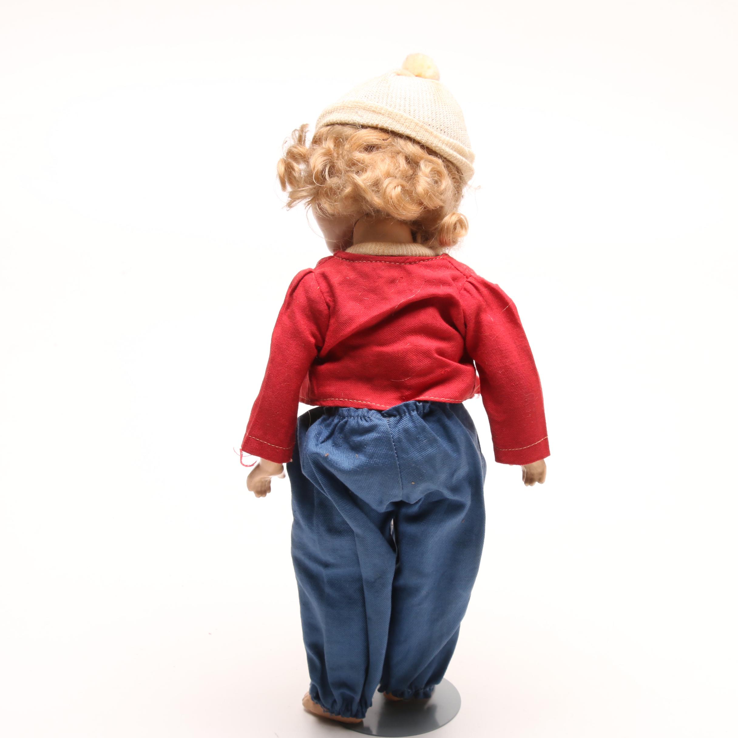 Vintage Sonja Henie Style Composition Doll