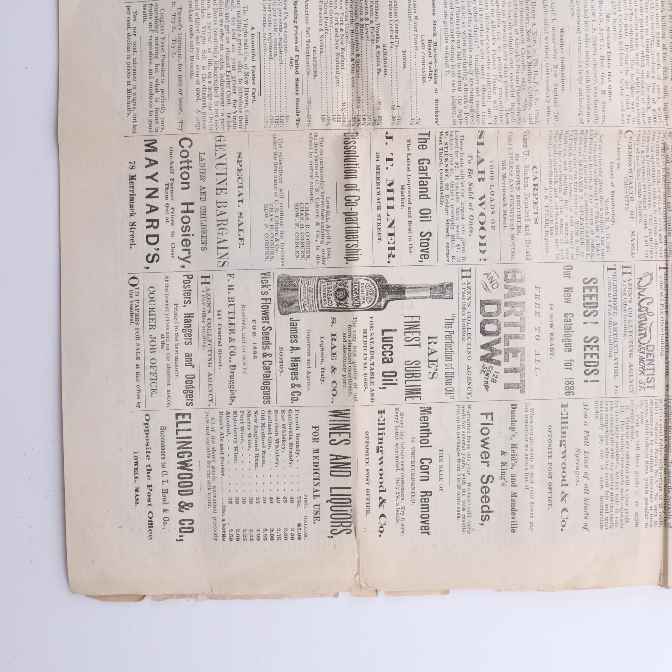 Lowell MA 50th Anniversary Invitations and Other Ephemera, 1880s