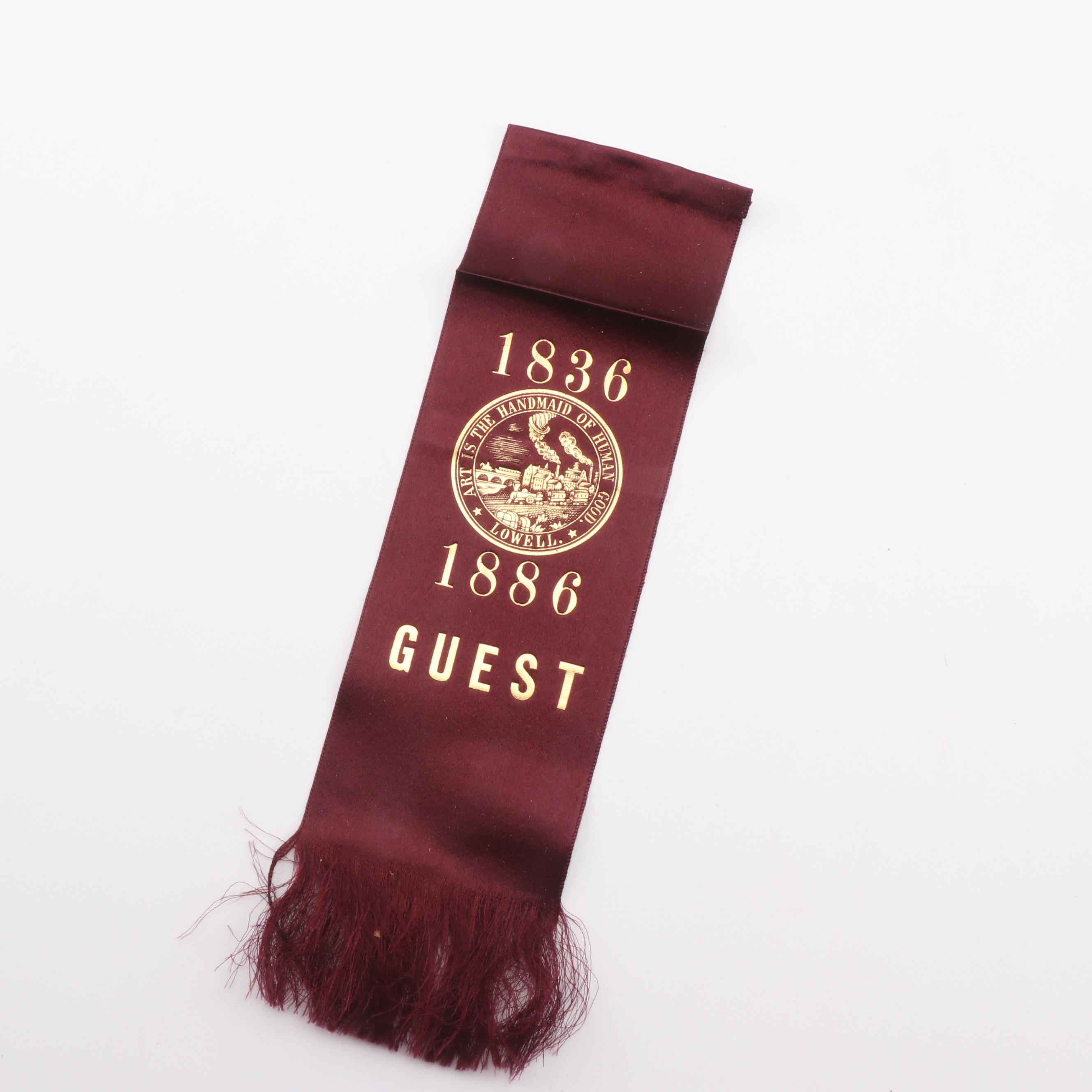 Lowell MA 50th Anniversary Invitations and Other Ephemera, 1880s