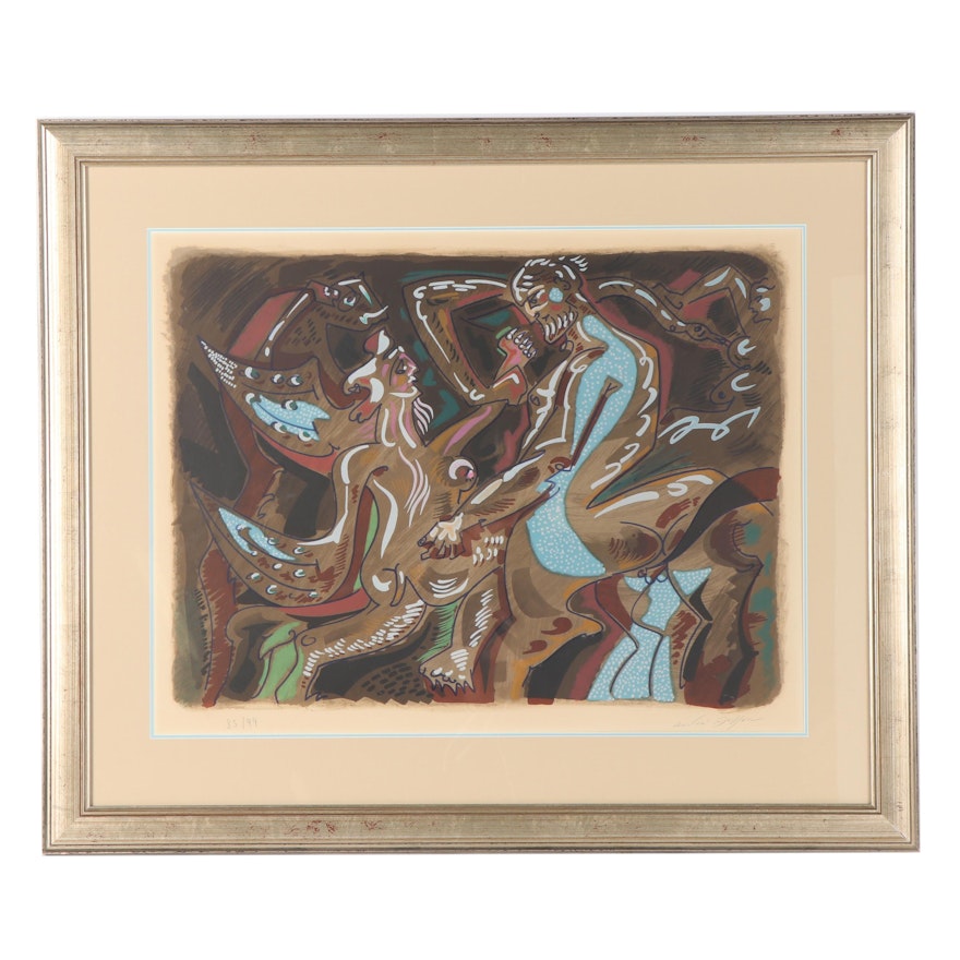 André Masson Color Lithograph "Adam and Eve"