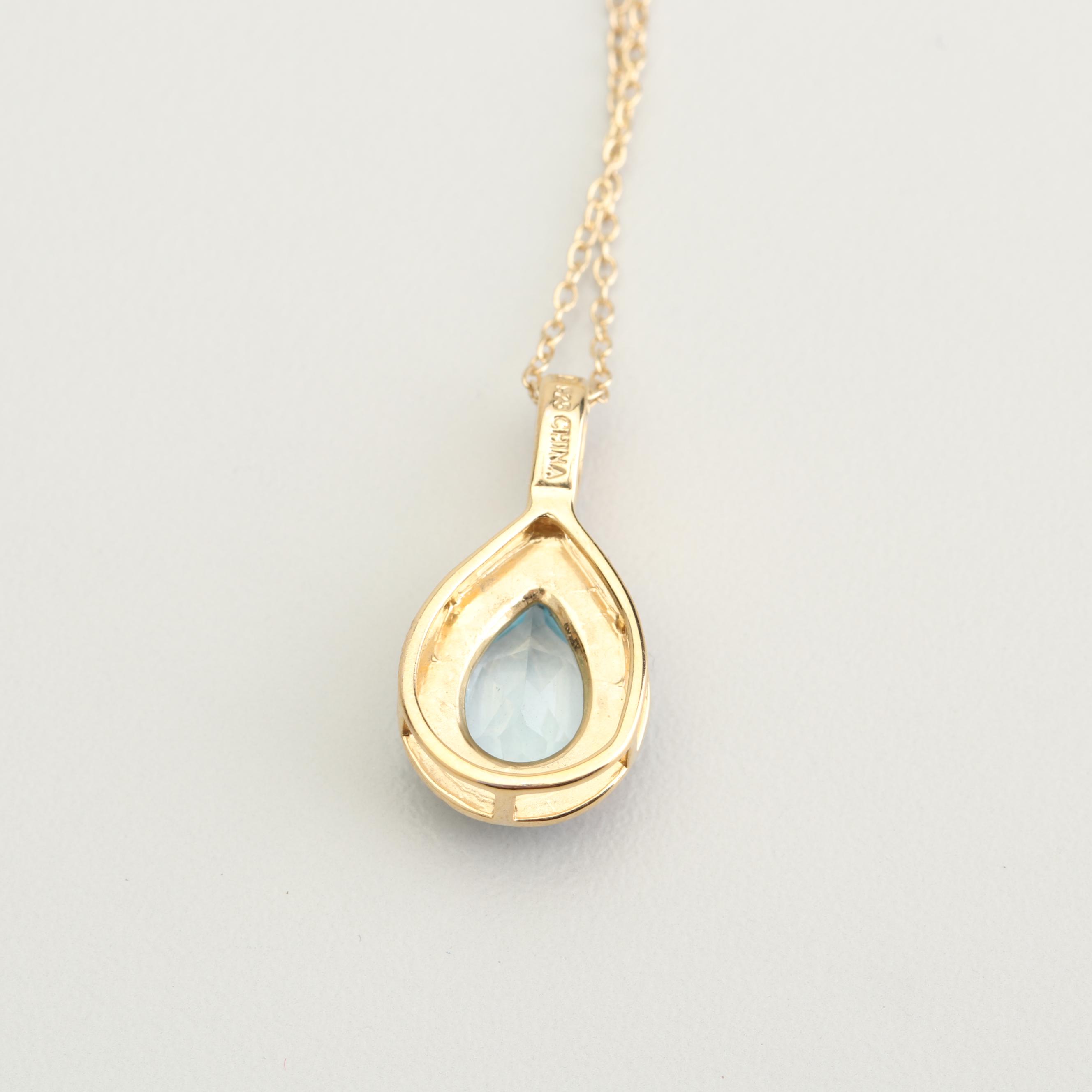 Gold Wash Sterling Silver Blue Topaz Jewelry Set