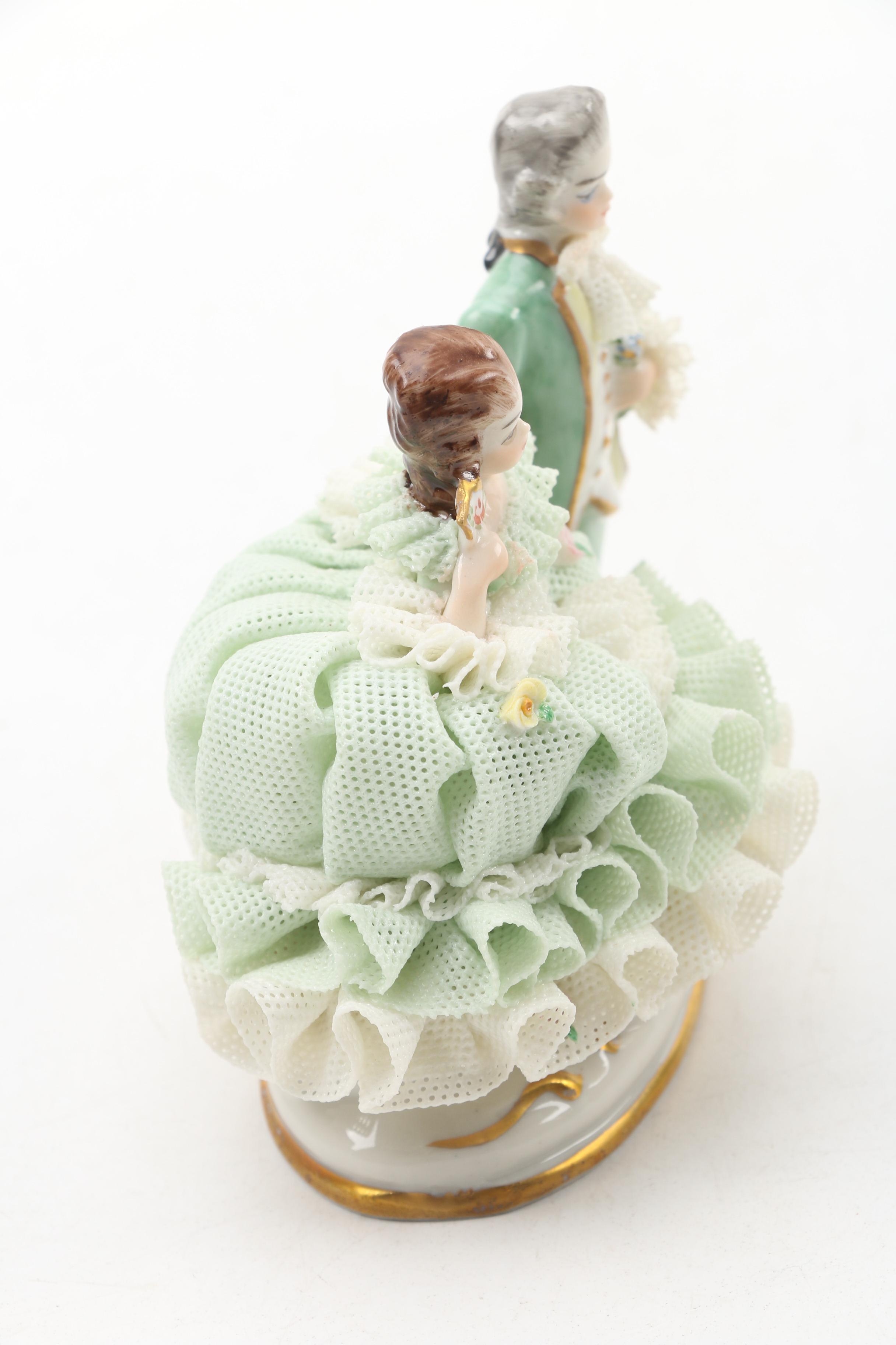 Irish Dresden "Lorraine" and "Two is Company" Porcelain Figurines