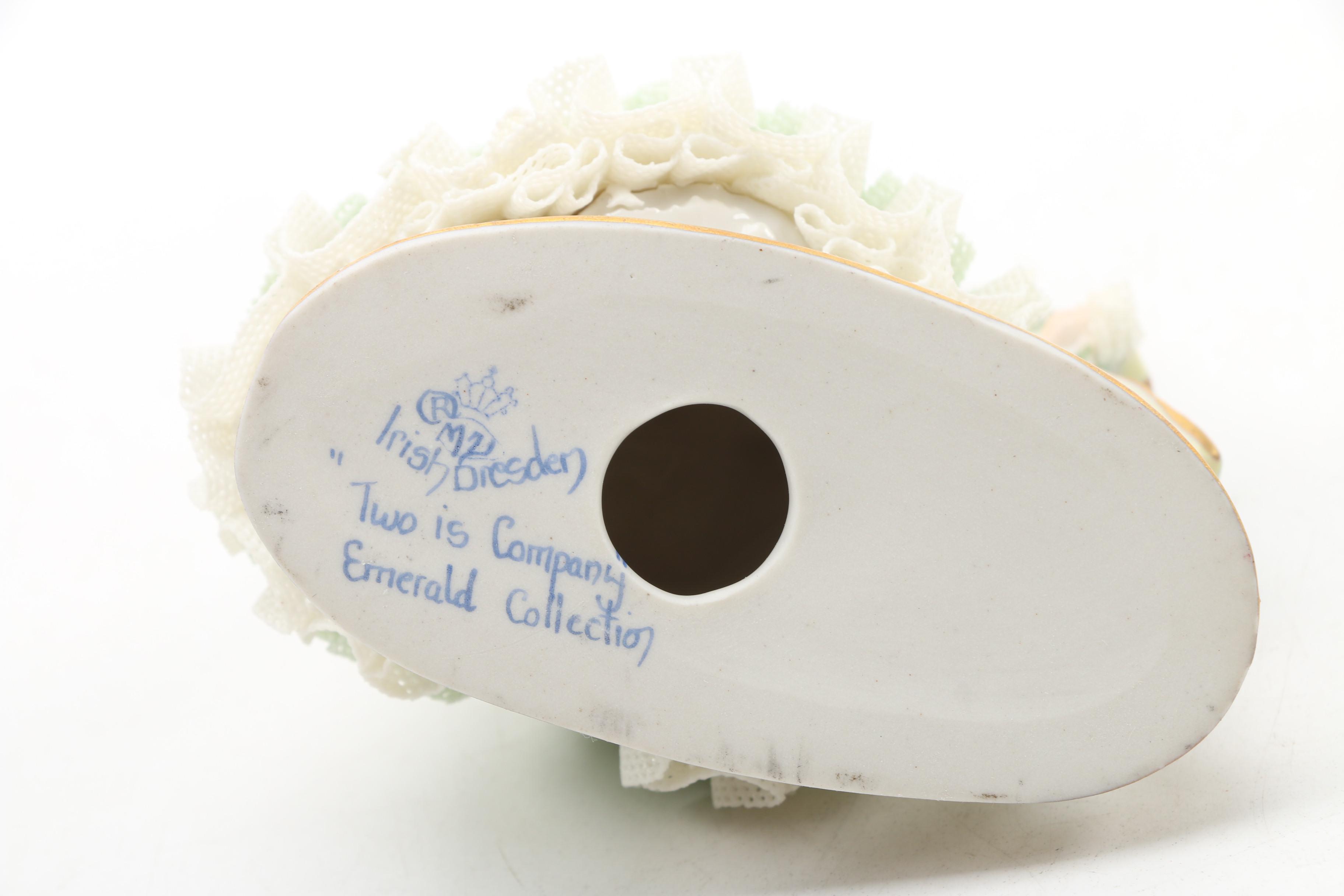 Irish Dresden "Lorraine" and "Two is Company" Porcelain Figurines