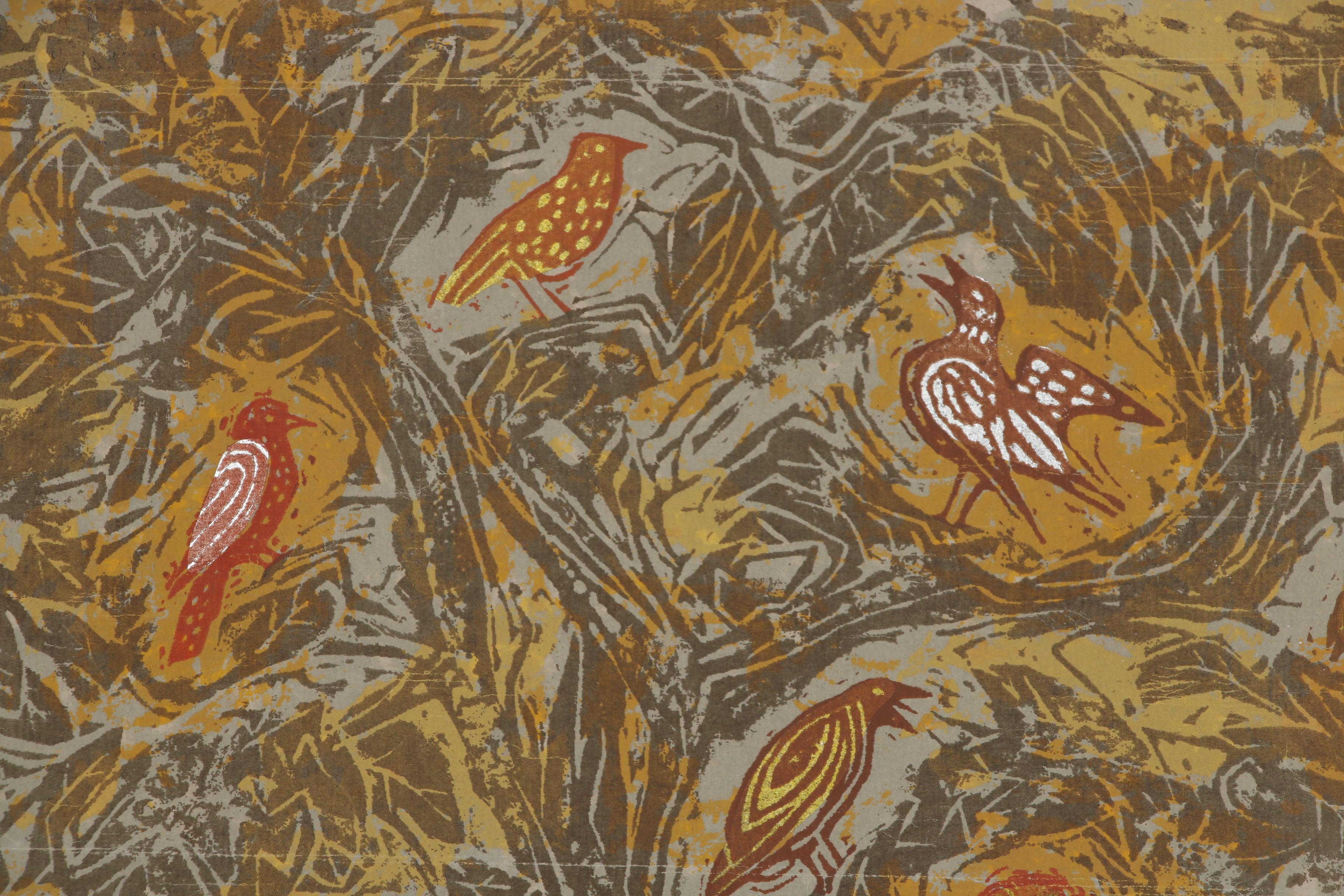 Joan Drew Embellished Serigraph "The Golden Birds of Edith Sitwell"