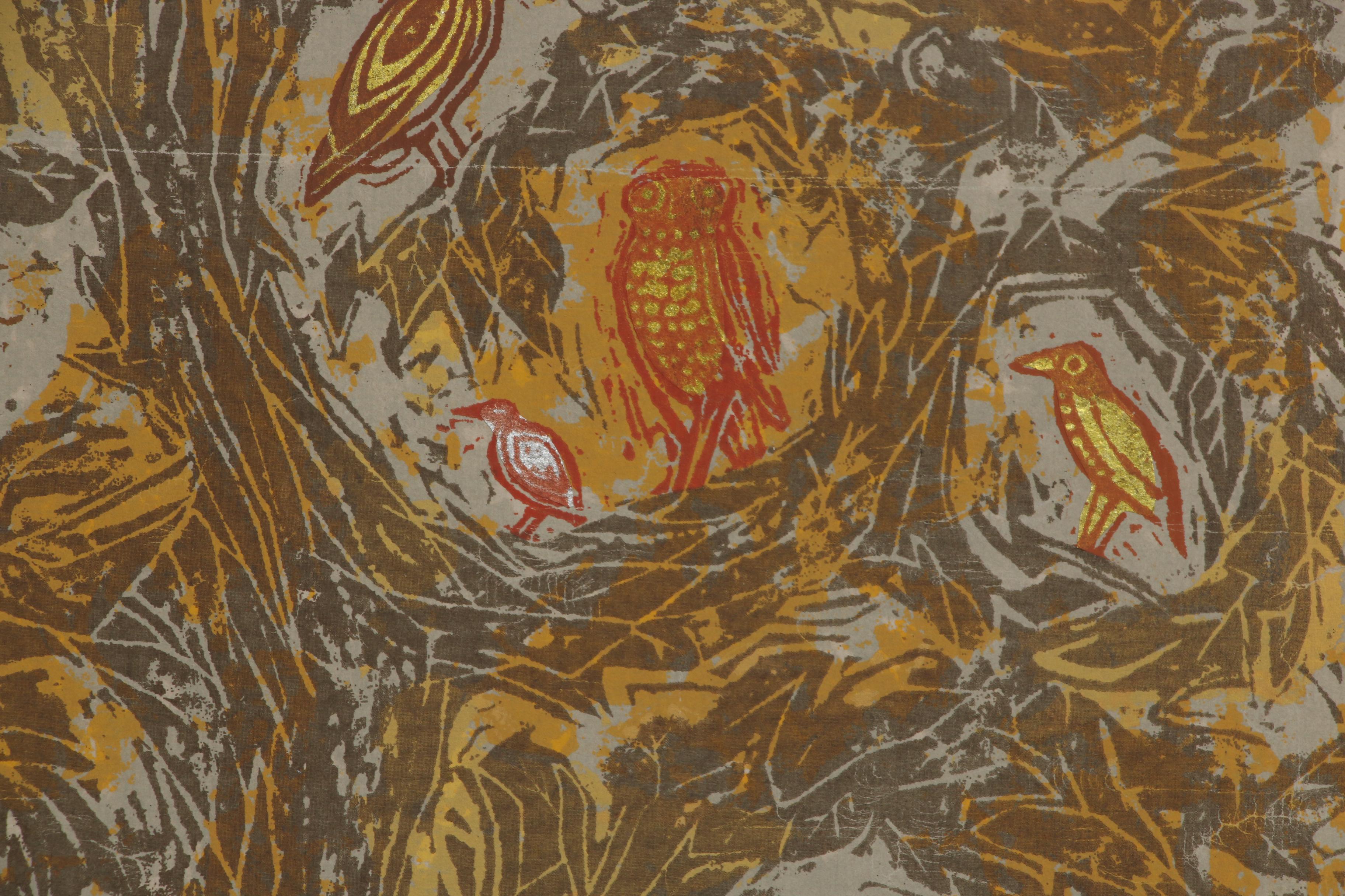 Joan Drew Embellished Serigraph "The Golden Birds of Edith Sitwell"