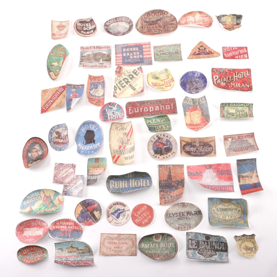 Reproduction European Travel and Hotel Stickers