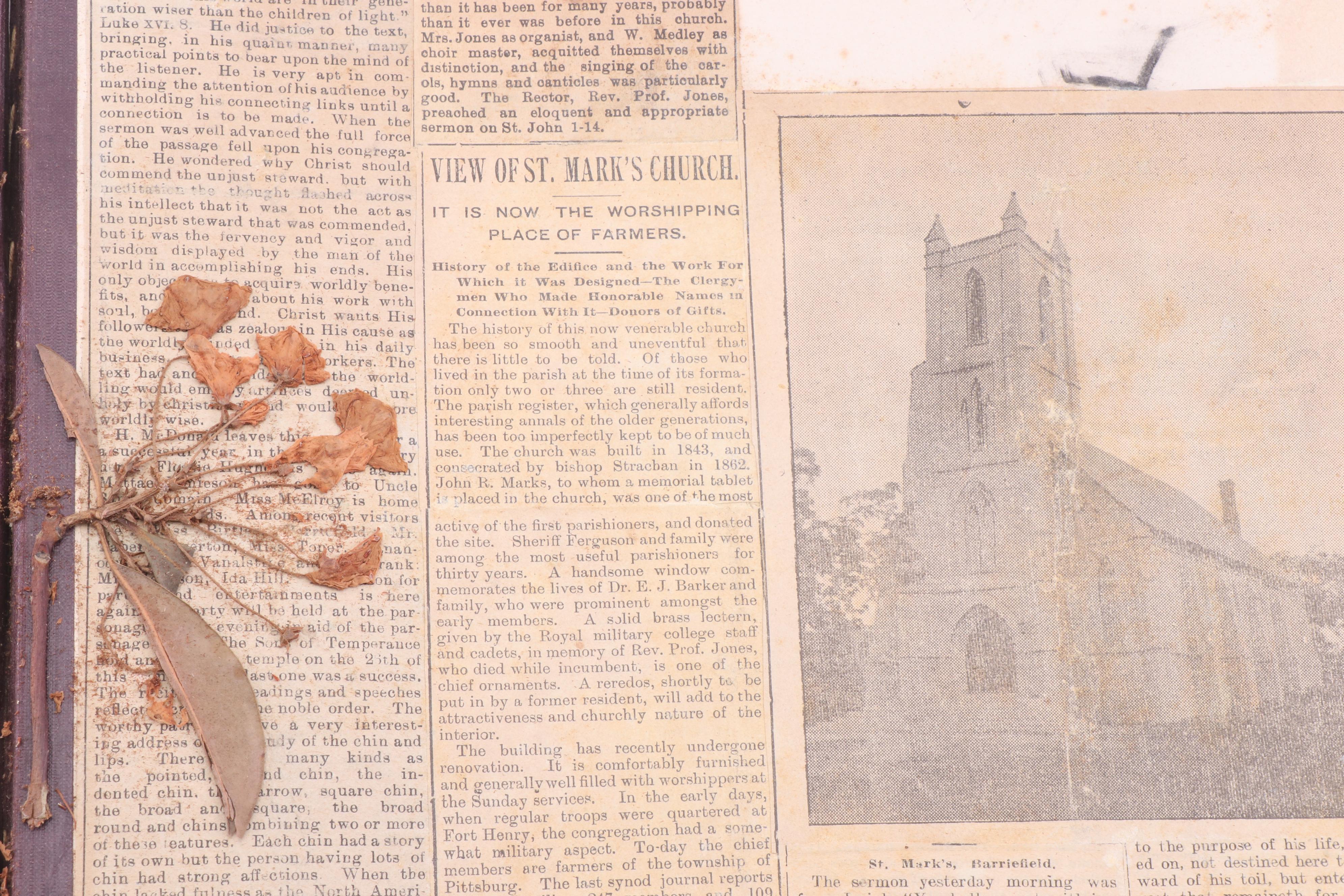 Scrapbook with Albumen Furniture Sales Photo, Postcards and More