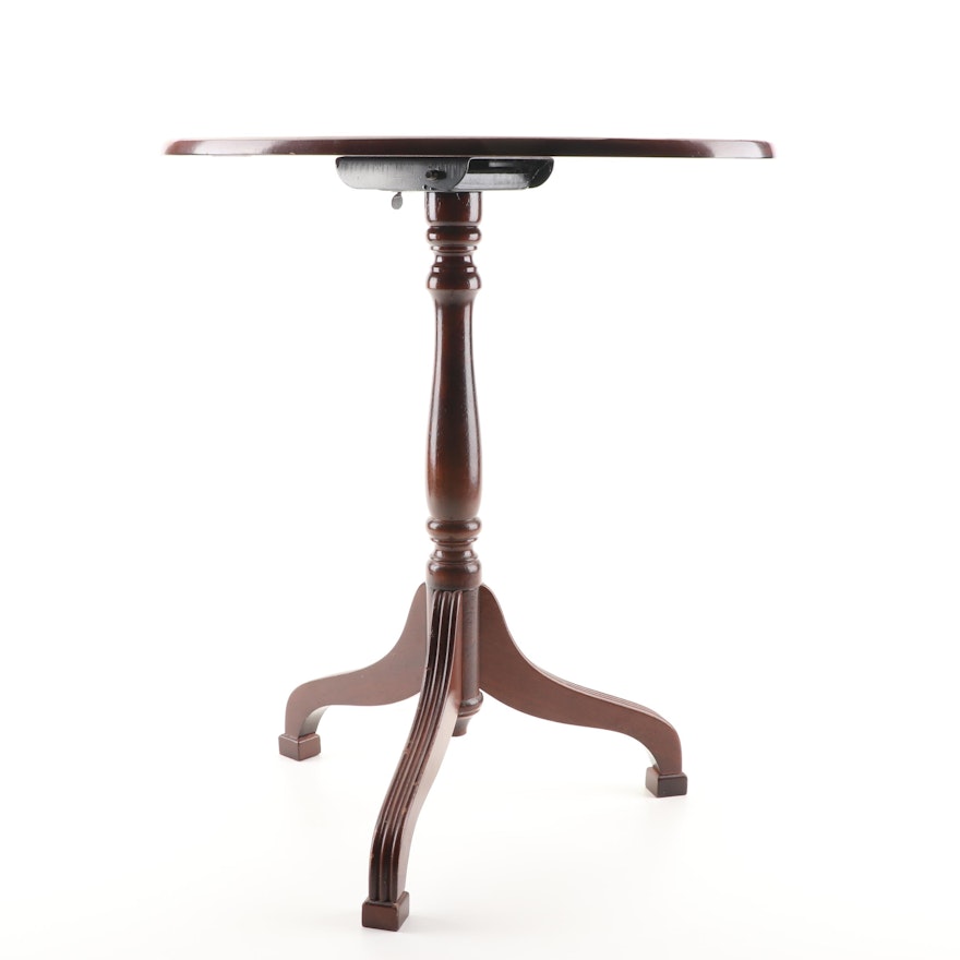 Federal Style Mahogany Tilt-Top Tea Table by The Bombay Company, 21st Century