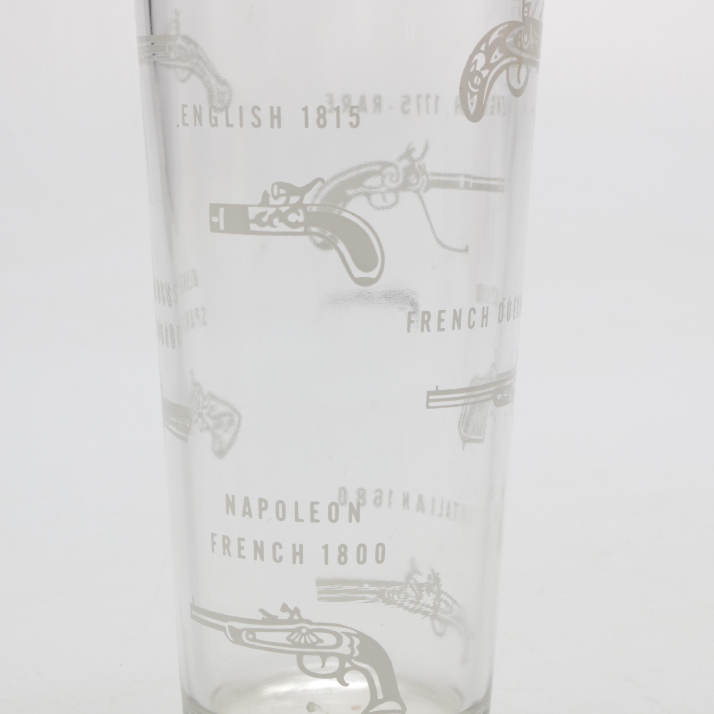 Silver Plate Martini Shaker, Decanter, Martini Glasses and Mixing Glasses