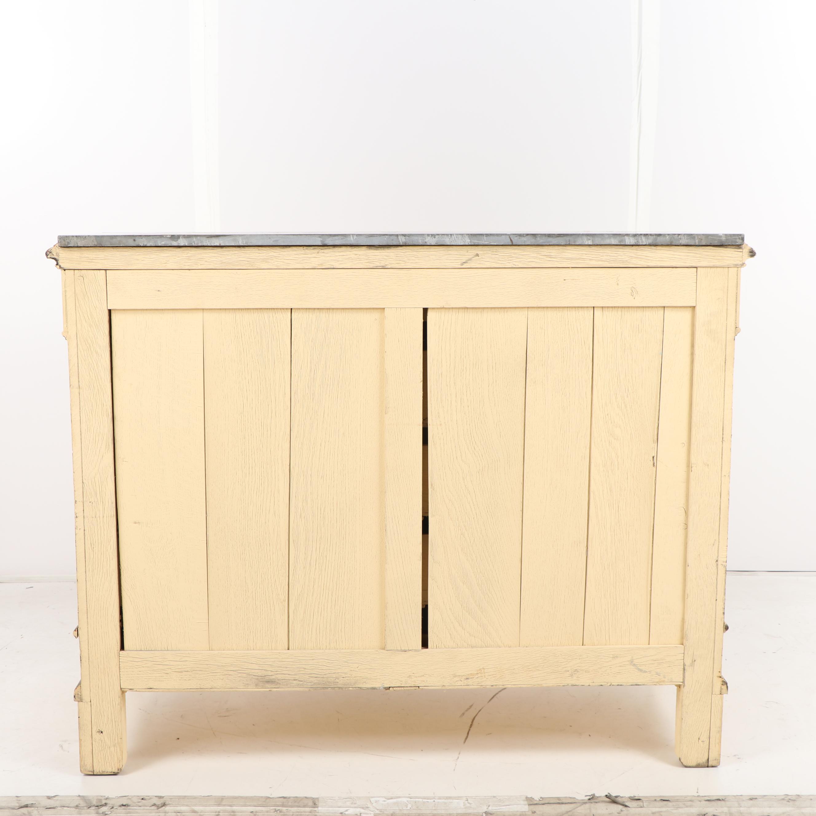 Grey Stone Top Painted Wooden Chest of Drawers