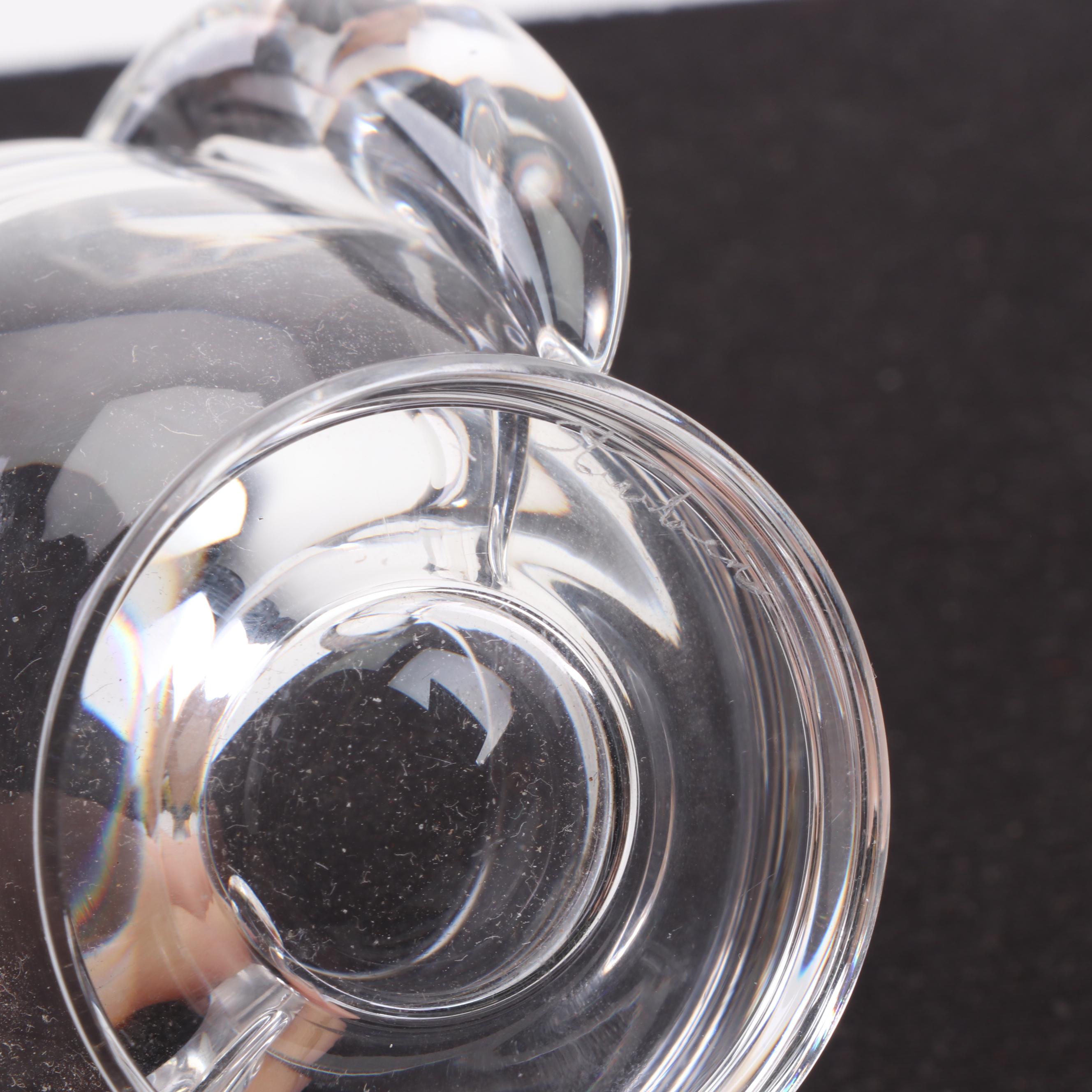 Steuben Glass Sugar Bowl with Etched Crystal Candle Holder