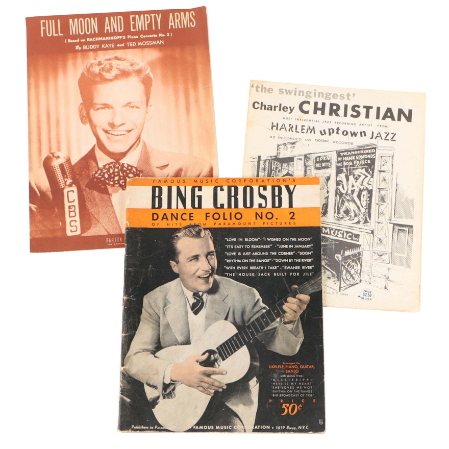 Sheet Music featuring Bing Crosby, Charley Christian, and More, 1930s-1950s