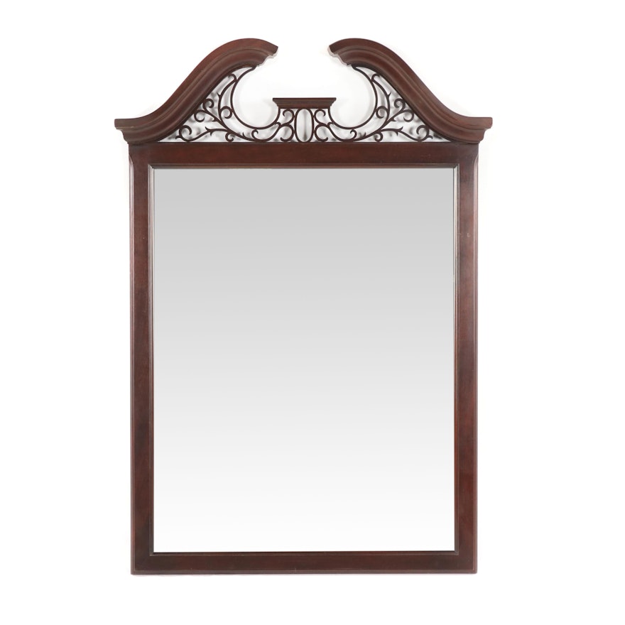 Federal Style Mahogany Frame Wall Mount Mirror, 21st Century